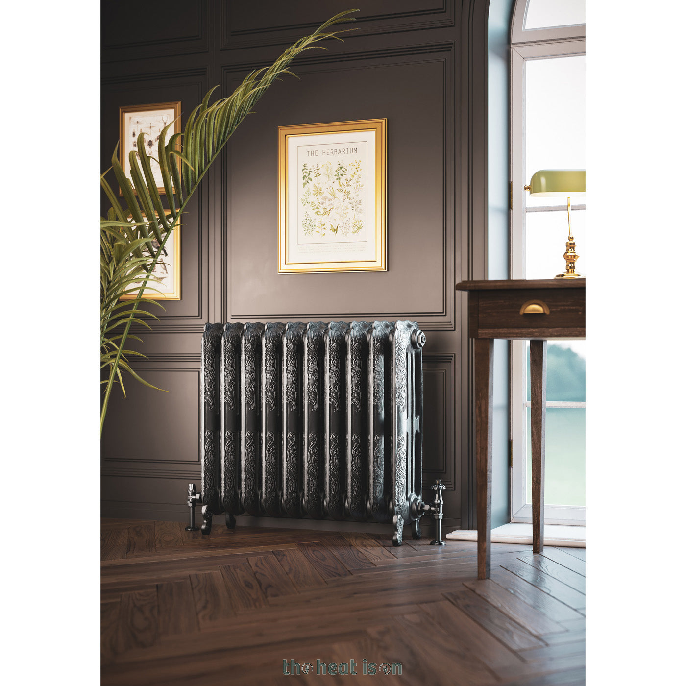 Terma OXFORD, 710h x 852w(mm), 4879 BTUs Horizontal Cast Iron Radiator, Raw Metal