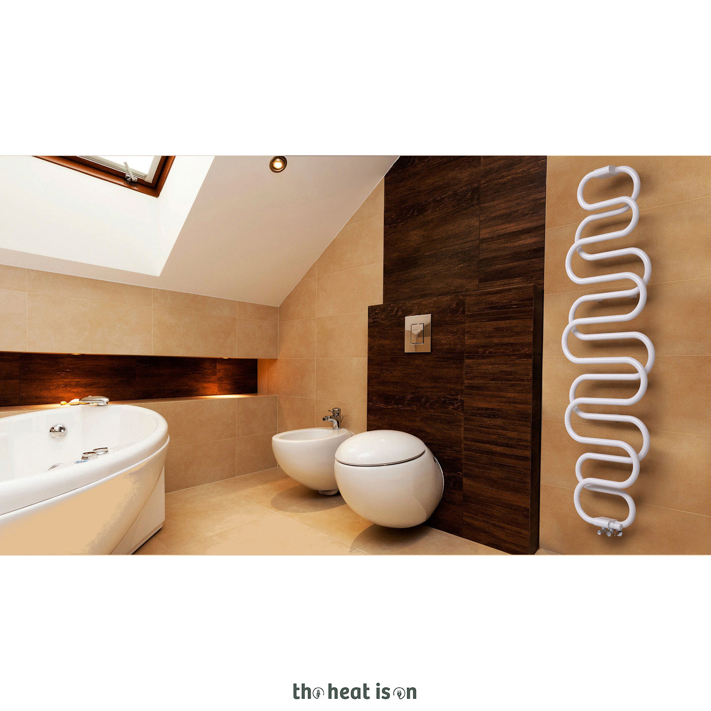 Terma PERLA, 1760h x 500w(mm), 2150 BTUs, Heated Towel Rail, RAL 9016 Matt White