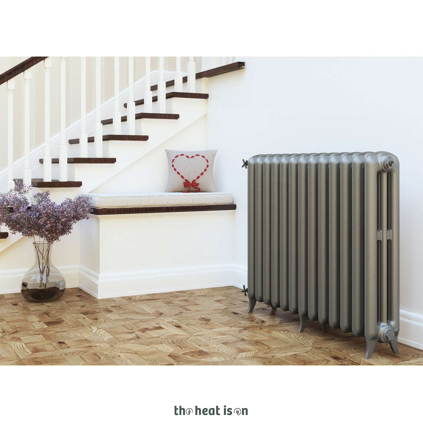 Terma PLAIN 3 COL, 720h x 1098w(mm), 6121 BTUs, Horizontal Cast Ironr Radiator, 13 sections, Raw Metal