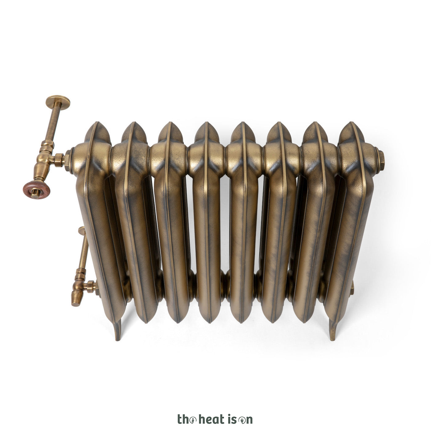 Terma PLAIN 3 COL, 720h x 852w(mm), 4709 BTUs, Horizontal Cast Iron Radiator, 10 sections, Antique Brass