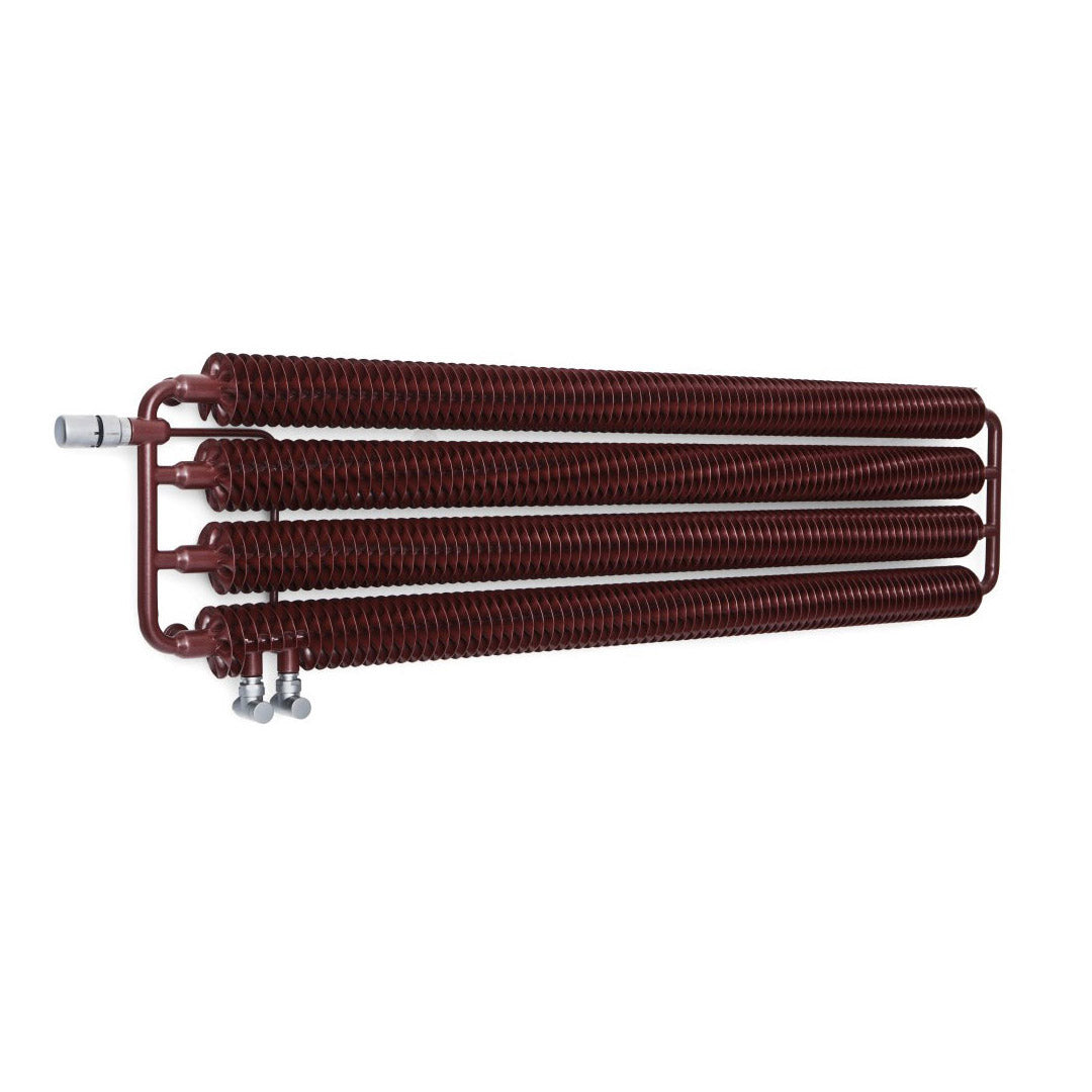 Terma RIBBON HWS, 390h x 1540w(mm), 3378 BTUs, Horizontal Designer Radiator, RAL 3007 Matt Black Red