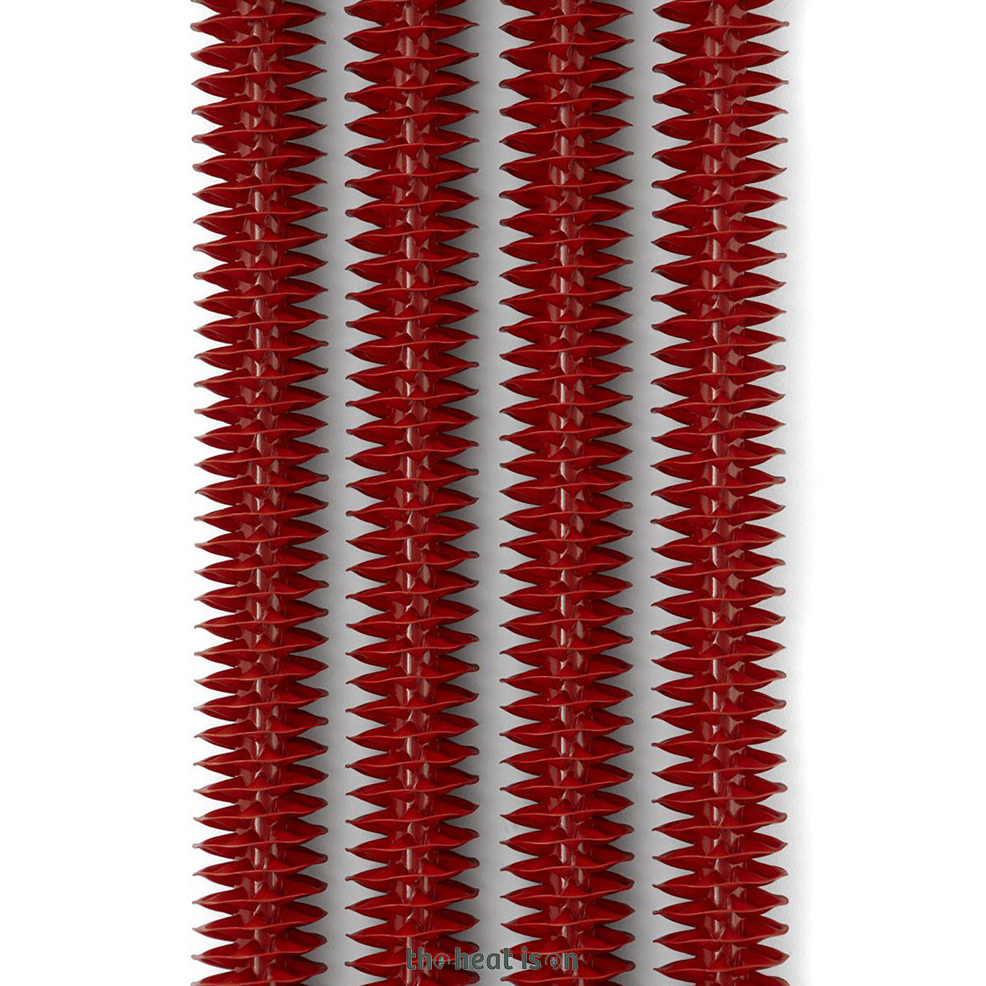 Terma RIBBON V, 1720h x 390w(mm), 2975 BTUs, Vertical Designer Radiator, RAL 3020 Matt Traffic Red