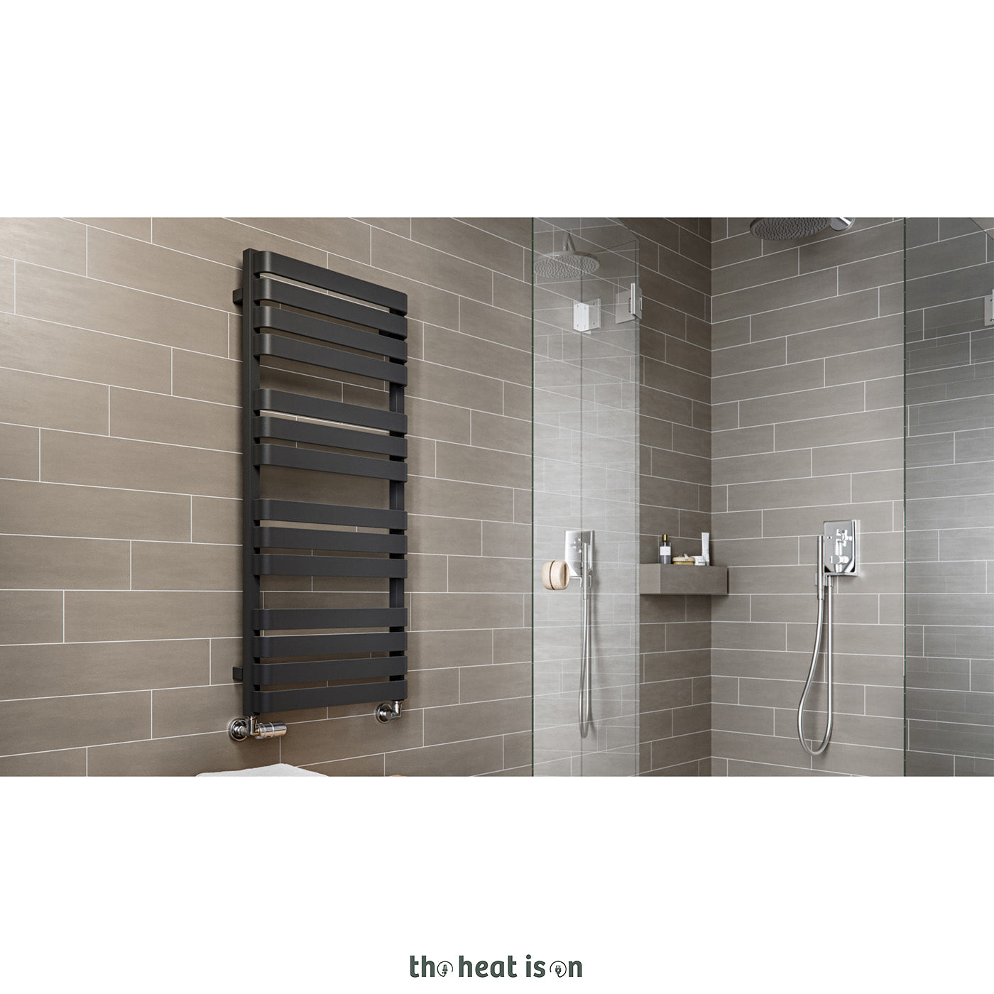 Terma WARP T, 1110h x 500w(mm), 1887 BTUs, Heated Towel Rail, RAL 9005 Matt Black