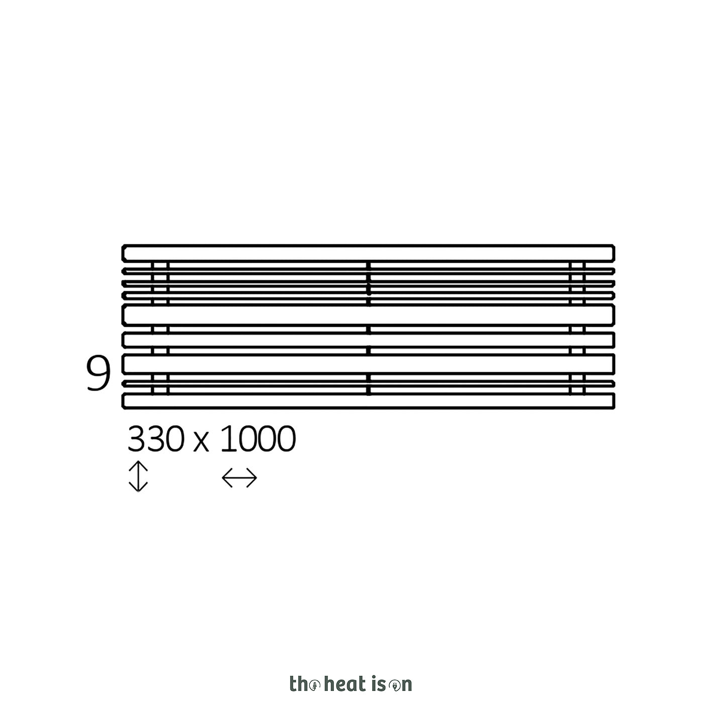 Terma SHERWOOD H, 330h x 1000w(mm), 1462 BTUs, Horizontal Designer Radiator, RAL 1014 Matt Ivory Cream