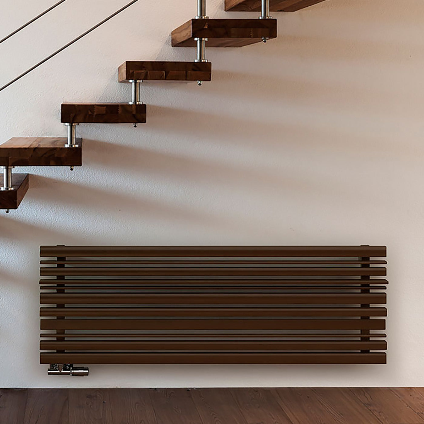 Terma SHERWOOD H, 540h x 1600w(mm), 3607 BTUs, Horizontal Designer Radiator, RAL 8028 Matt Terra Brown