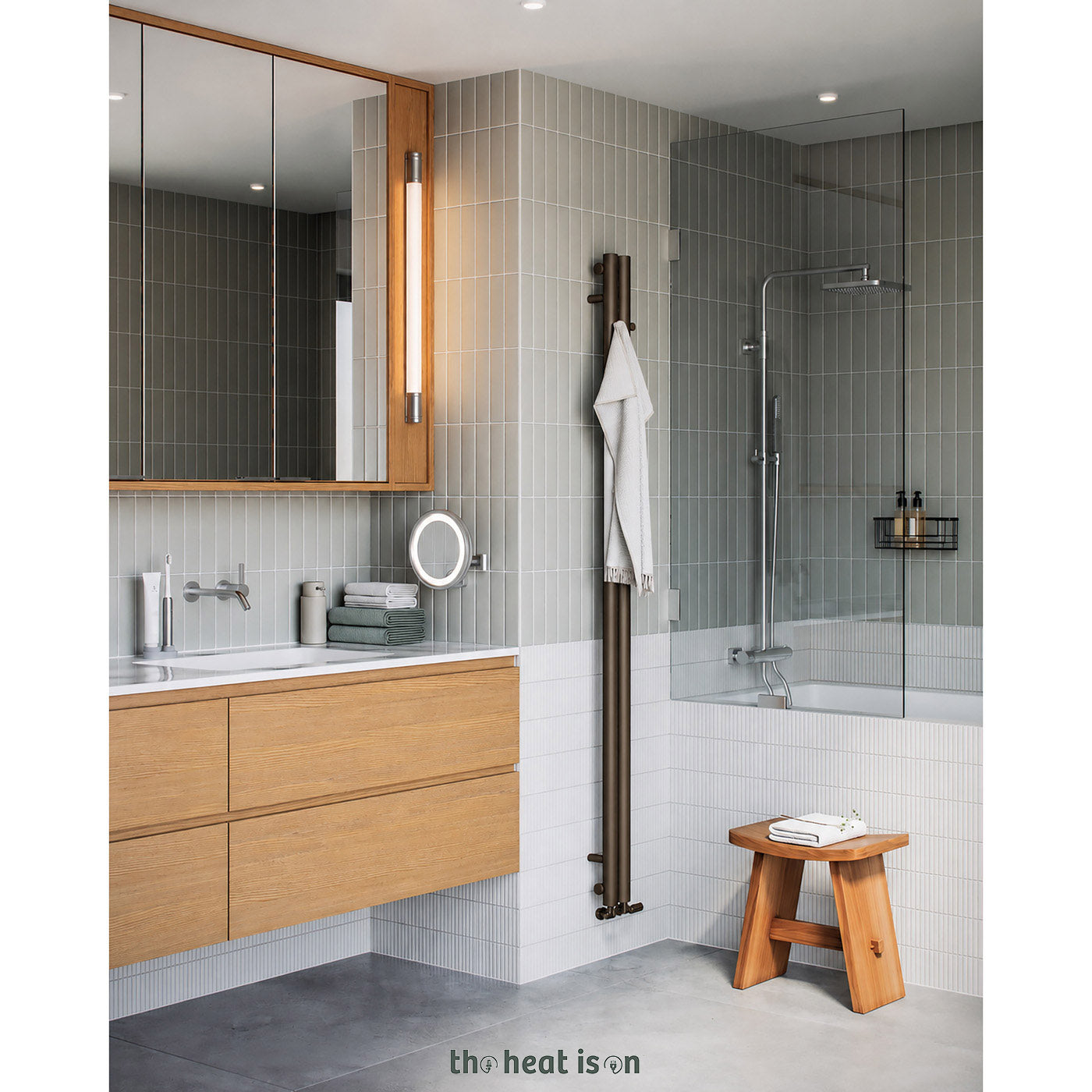 Terma ROLO HANGER, 1800h x 95w(mm), 808 BTUs Vertical Radiator, Dark Bronze