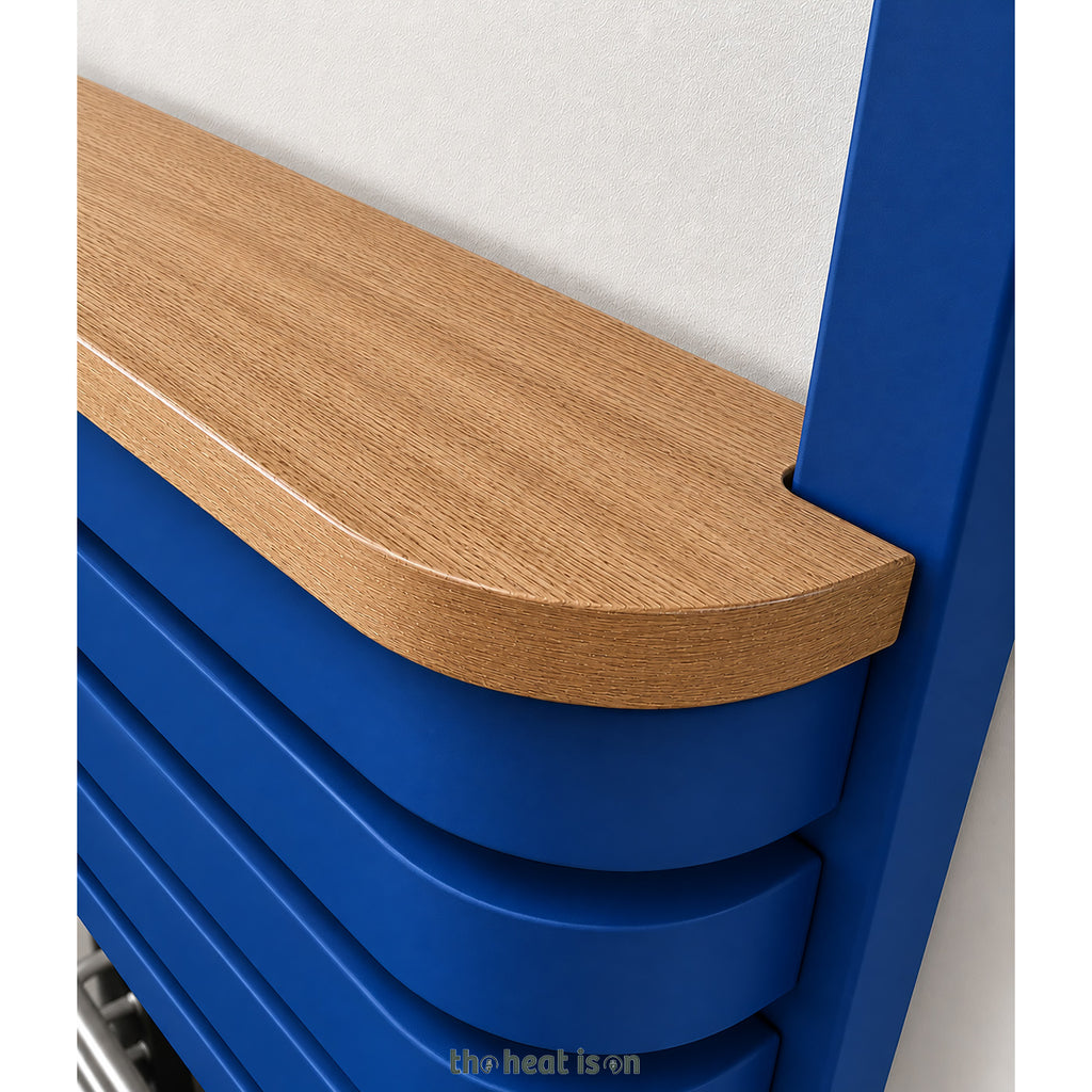 DQ TESORO, 1200h x 500w(mm), 2678 BTUs Heated Towel Rail, RAL 5005 Matt Signal Blue