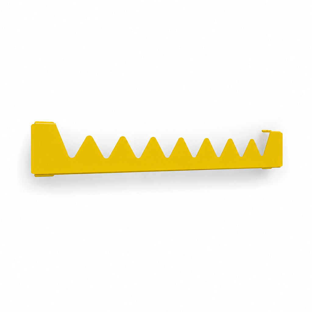 04-metal-hanger-shelf-accessory-happy-hanger-shark-300mm-wide-matt-traffic-yellow-ral-1023-for-terma-vivo-towel-rail