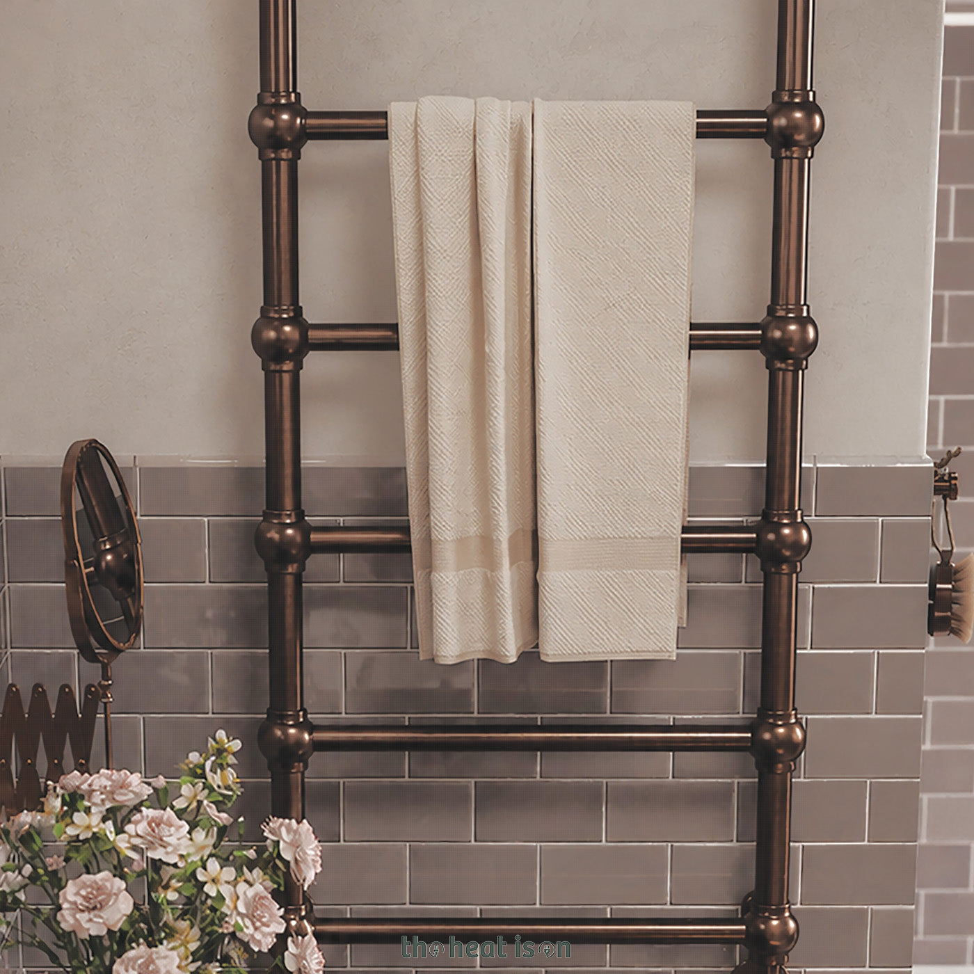 04-terma-retro-dual-fuel-towel-rail_-1170h-x-504w_mm_-1051-btus_-300w_-dark-bronze-_with-unico-dual-fuel-valve-in-dark-bronze--_-veo-black_black-wi-fi-element_-30-60_c