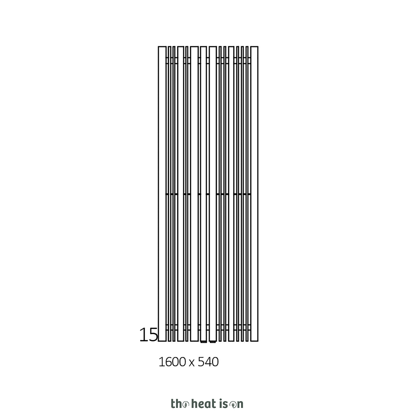Terma SHERWOOD V, 1600h x 540w(mm), 4060 BTUs, Vertical Designer Radiator, Sparkling Gravel (aka Taupe Grey)