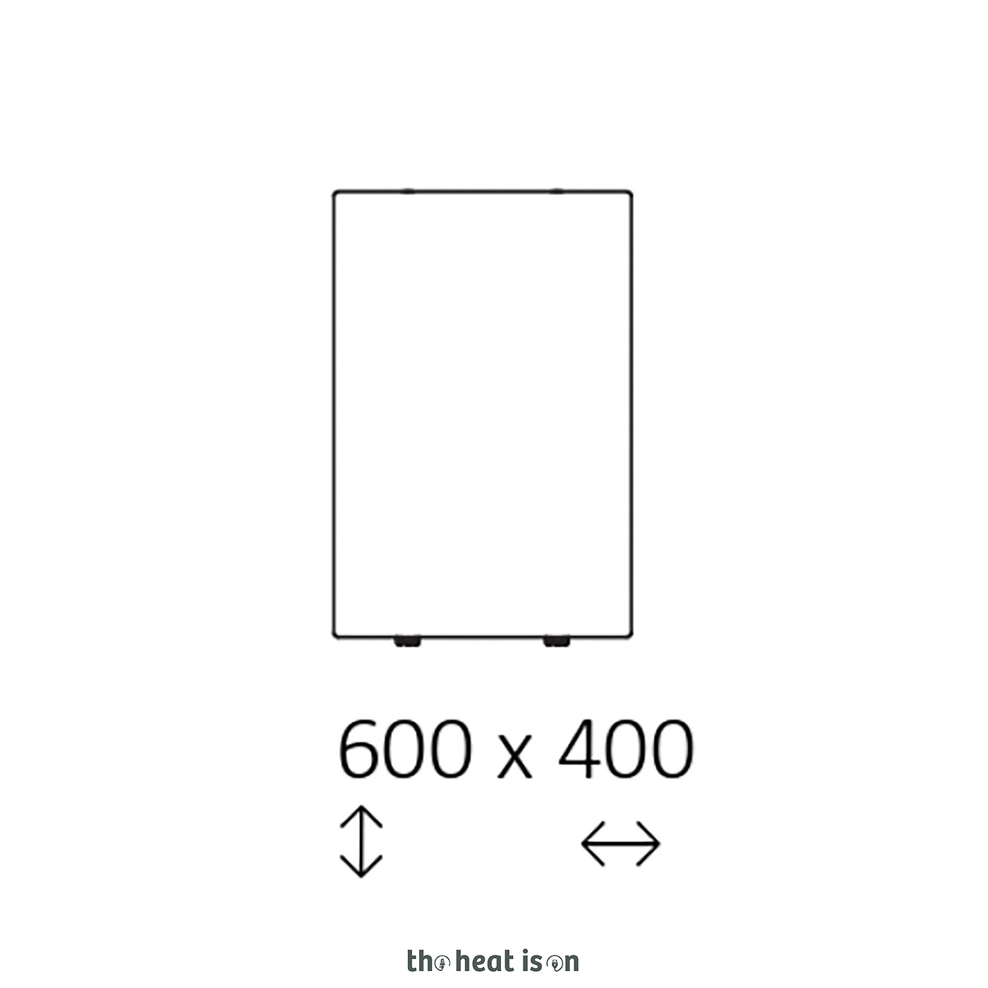 Terma SOLID, 600h x 400w(mm), 1894 BTUs, Horizontal Designer Radiator, RAL 9005 Matt Black