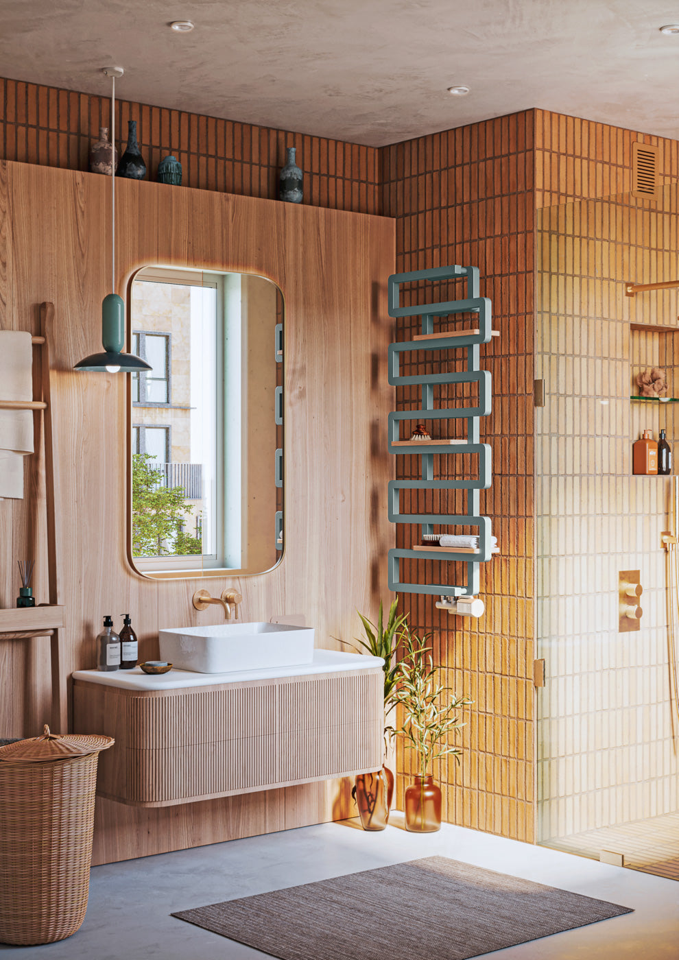 04_Terma-BOOKIE_-1155h-x-500w_mm_-2110-BTUs-Heated-Towel-Rail_-Anodic-Malachite-Green