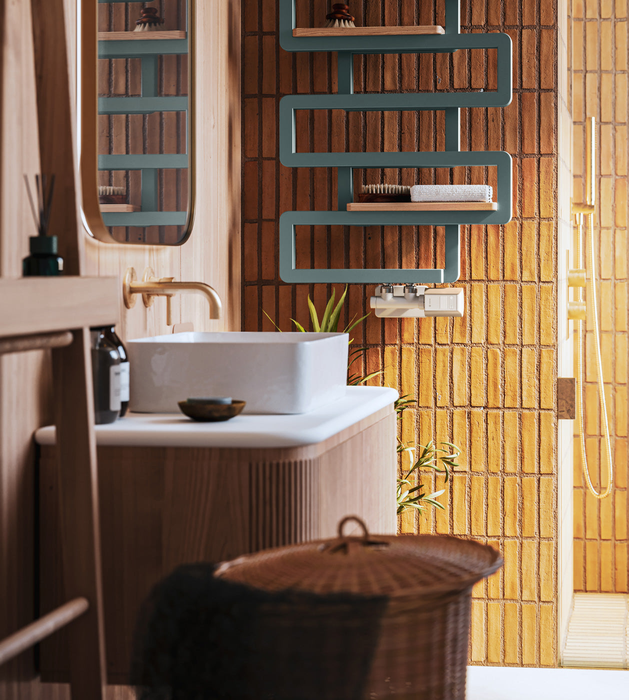 04_Terma-BOOKIE_-655h-x-500w_mm_-1278-BTUs-Heated-Towel-Rail_-Anodic-Malachite-Green