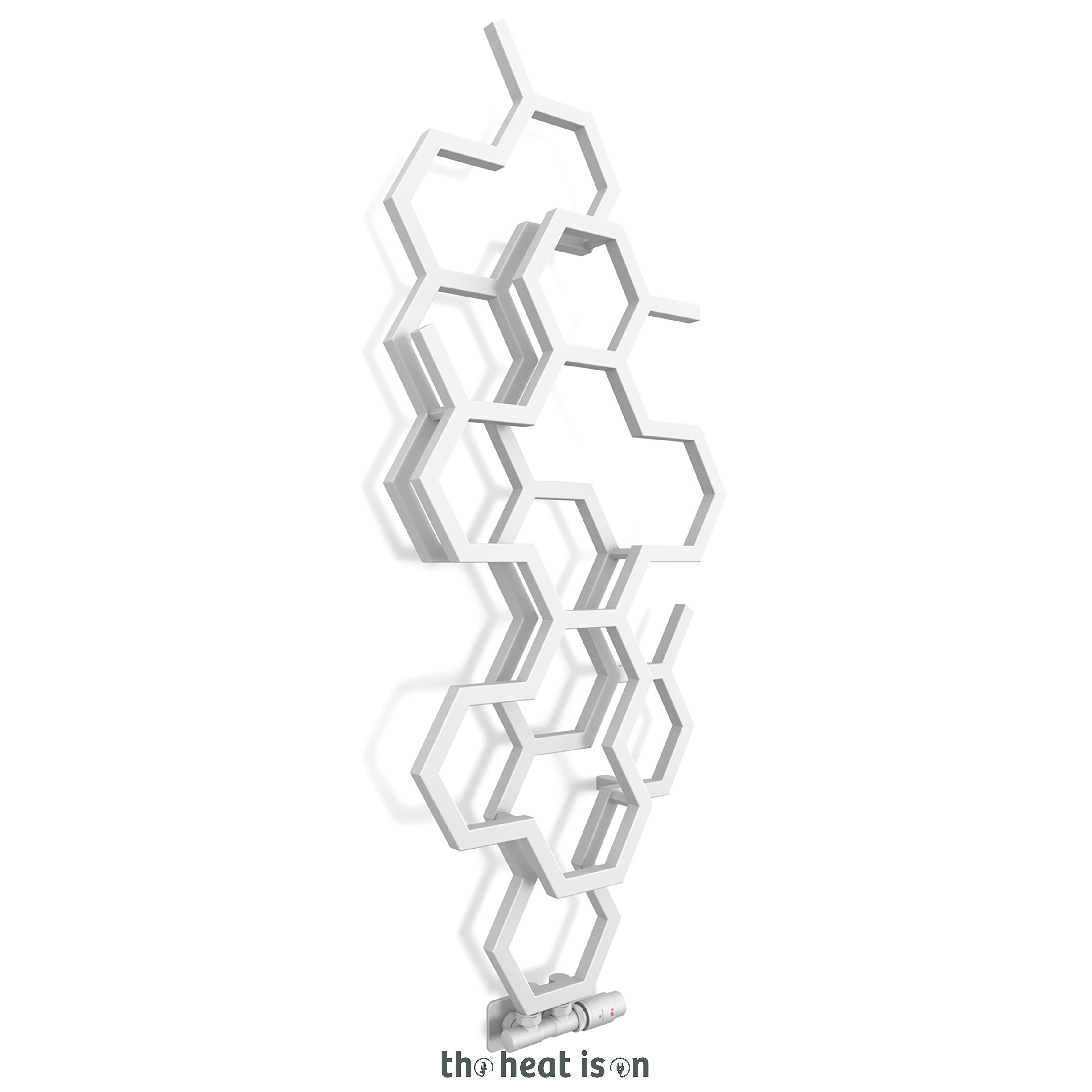Terma HEX, 1220h x 486w(mm), 1180 BTUs Designer Radiator, Soft 9016 (Matt White)