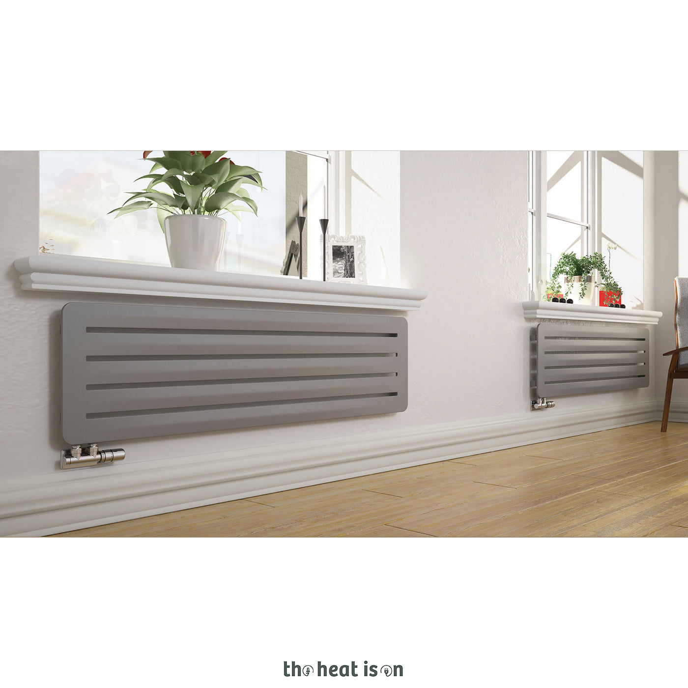 Terma AERO H, 410h x 1800w(mm), 2457 BTUs, Horizontal Designer Radiator, Salt & Pepper