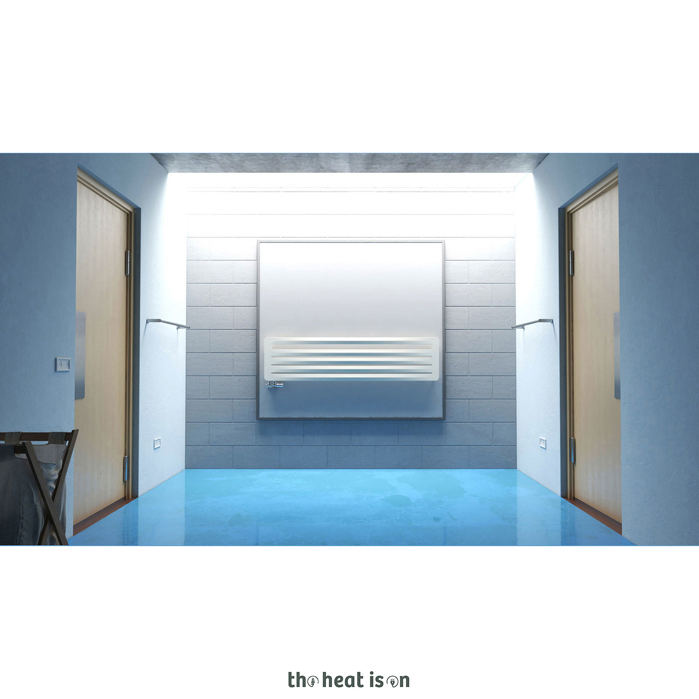 Terma AERO HG, 455h x 1800w(mm), 2457 BTUs, Heated Towel Rail, RAL 9016 Matt White