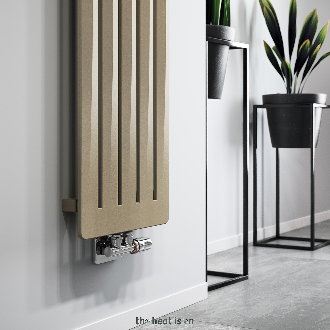 Terma AERO V, 1500h x 410w(mm), 1904 BTUs, Vertical Designer Radiator, Quartz