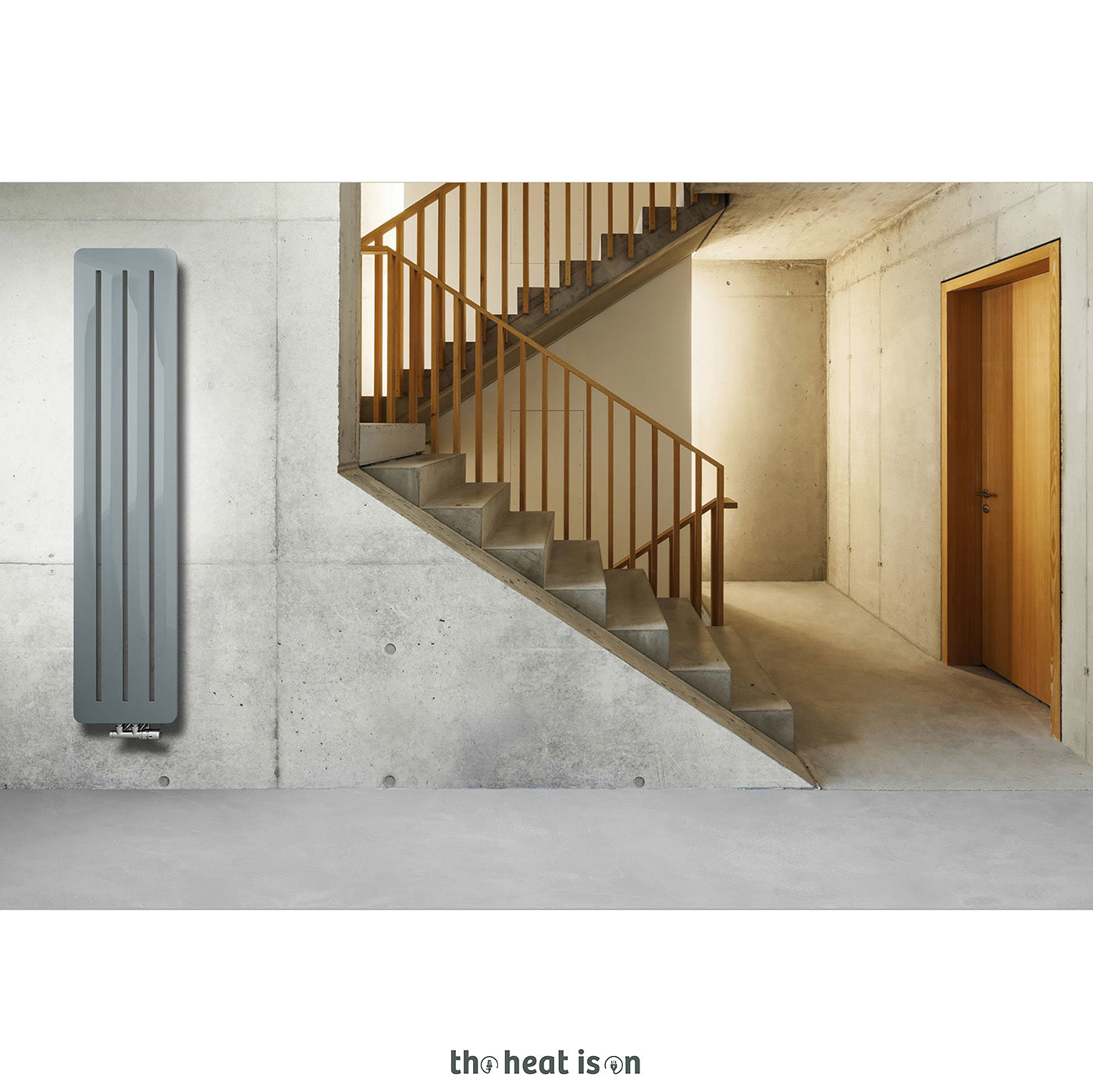 Terma AERO V, 1800h x 325w(mm), 1795 BTUs, Vertical Designer Radiator, Salt & Pepper