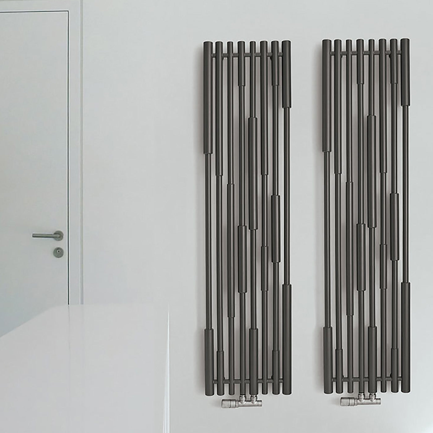 Terma CANE, 1900h x 390w(mm), 2621 BTUs, Vertical Designer Radiator, Sparkling Grey