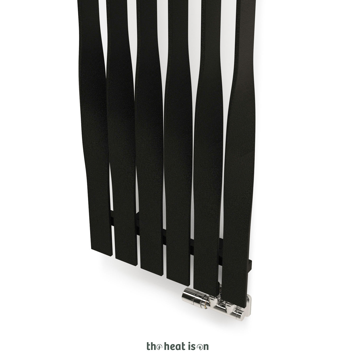 Terma CYKLON V, 1900h x 495w(mm), 3409 BTUs Vertical Designer Radiator, Black Crocodile