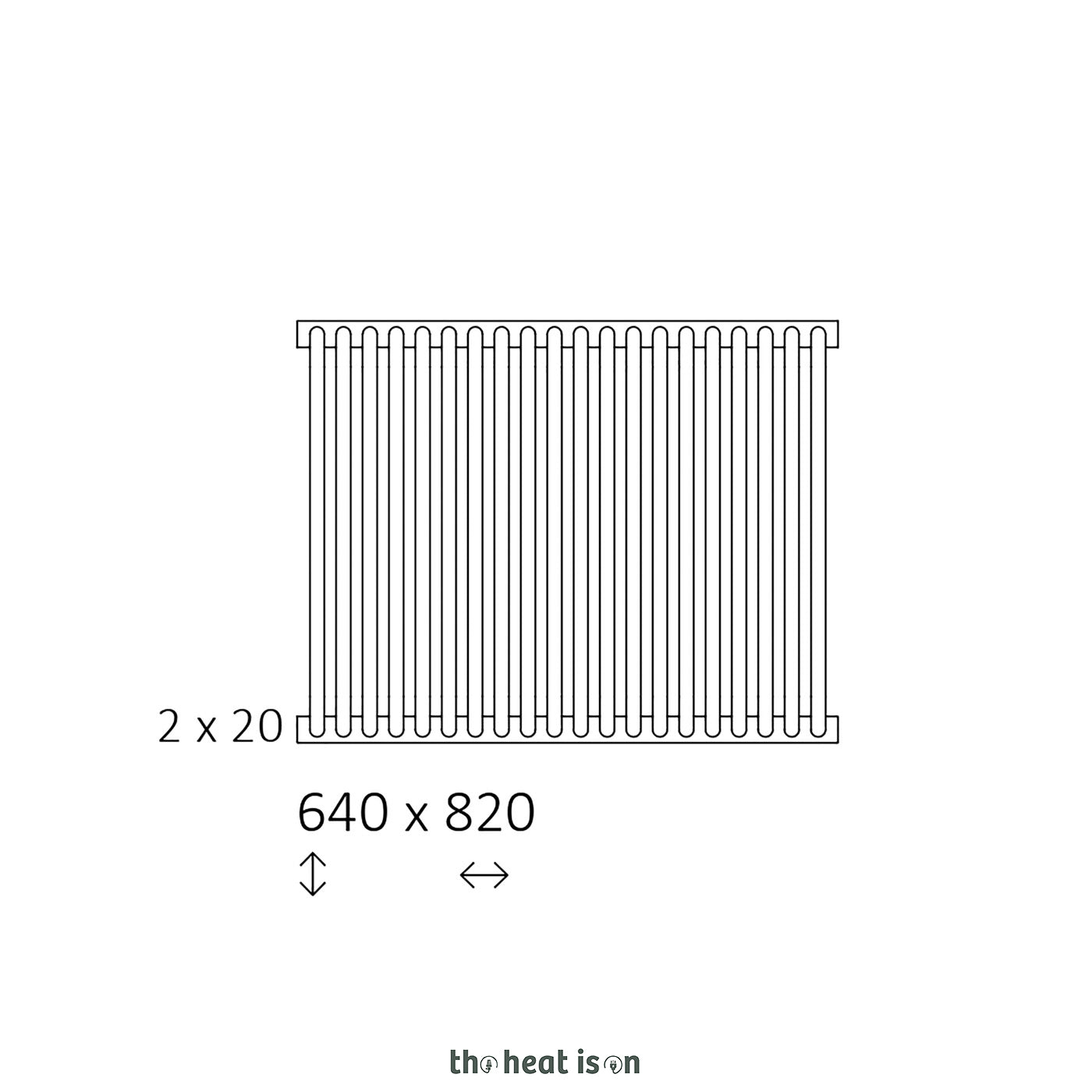 Terma DELFIN, 640h x 820w(mm), 3364 BTUs, Horizontal Designer Radiator, RAL 8028 Matt Terra Brown