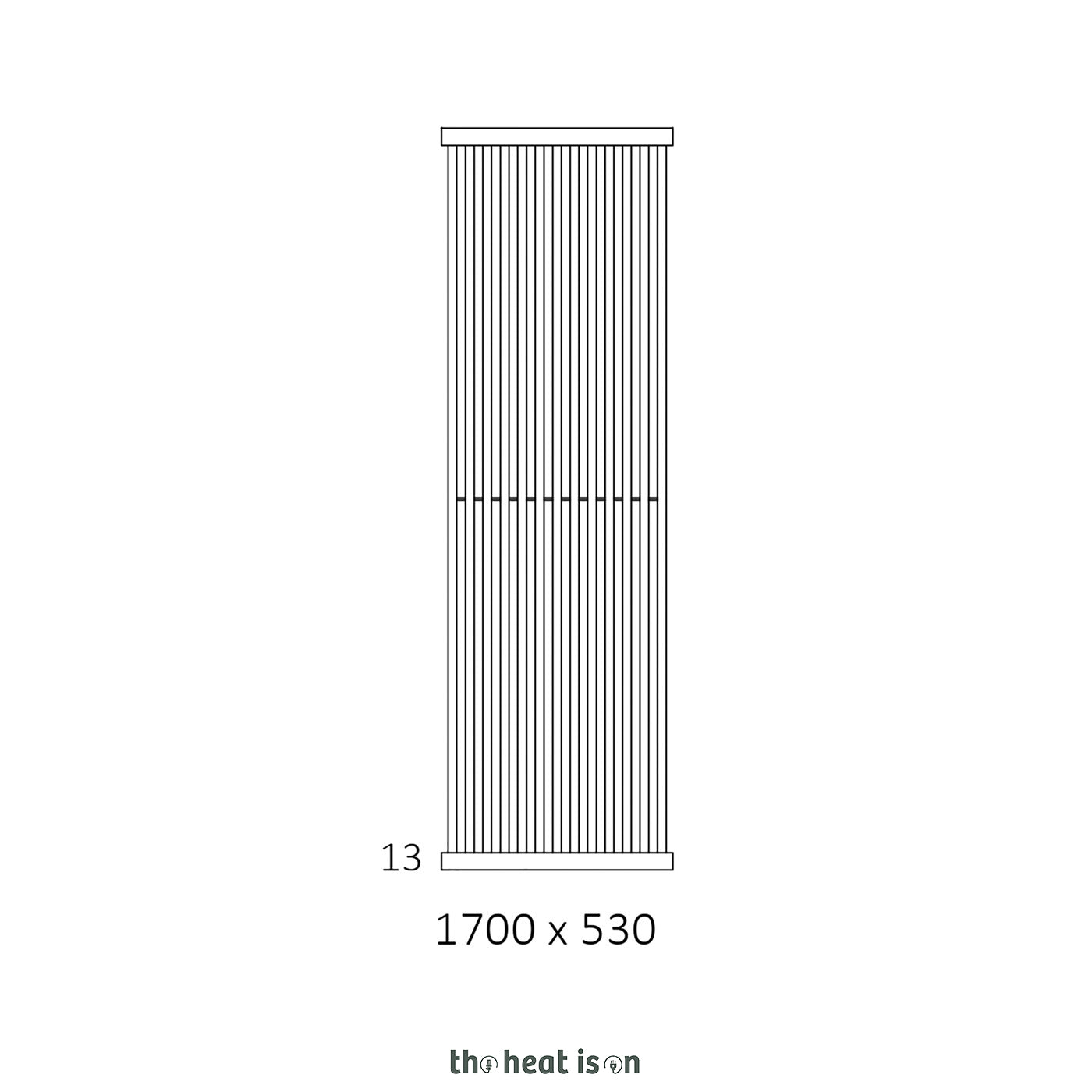 Terma INTRA, 1700h x 530w(mm), 2928 BTUs, Vertical Designer Radiator, RAL 4010 Matt Telemagenta Pink