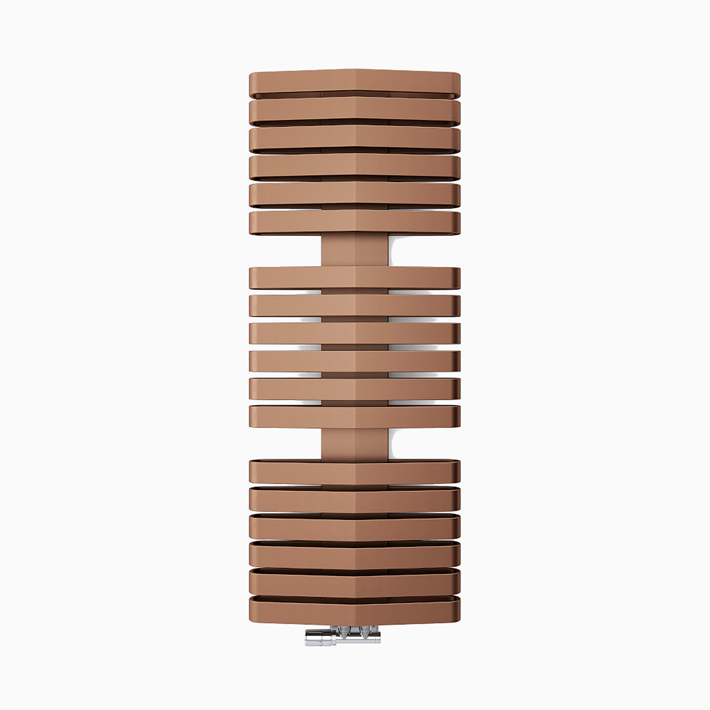 Terma IRON D (double panel), 1315h x 500w(mm), 3276 BTUs, Heated Towel Rail, Bright Copper (bars) Bright Copper (masking)