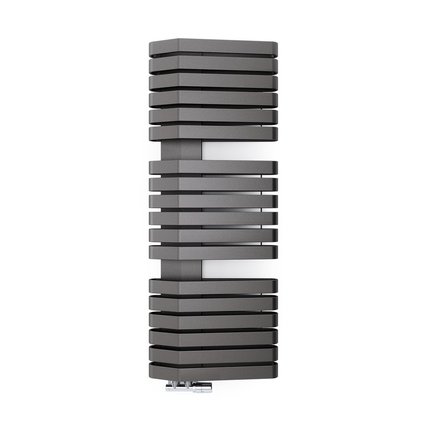 Terma IRON S, 1315h x 500w(mm), 3398 BTUs, Heated Towel Rail, Graphite (bars) Graphite (masking)