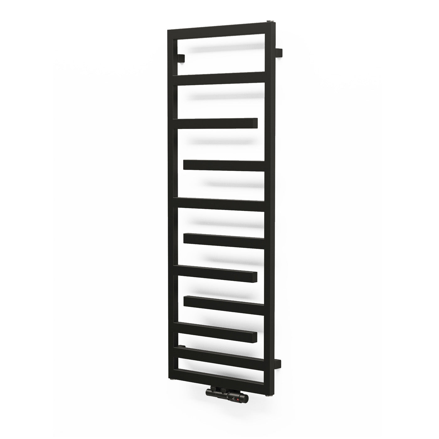 Terma JUNO, 1390h x 500w(mm), 1819 BTUs Heated Towel Rail, RAL 9005 Matt Black