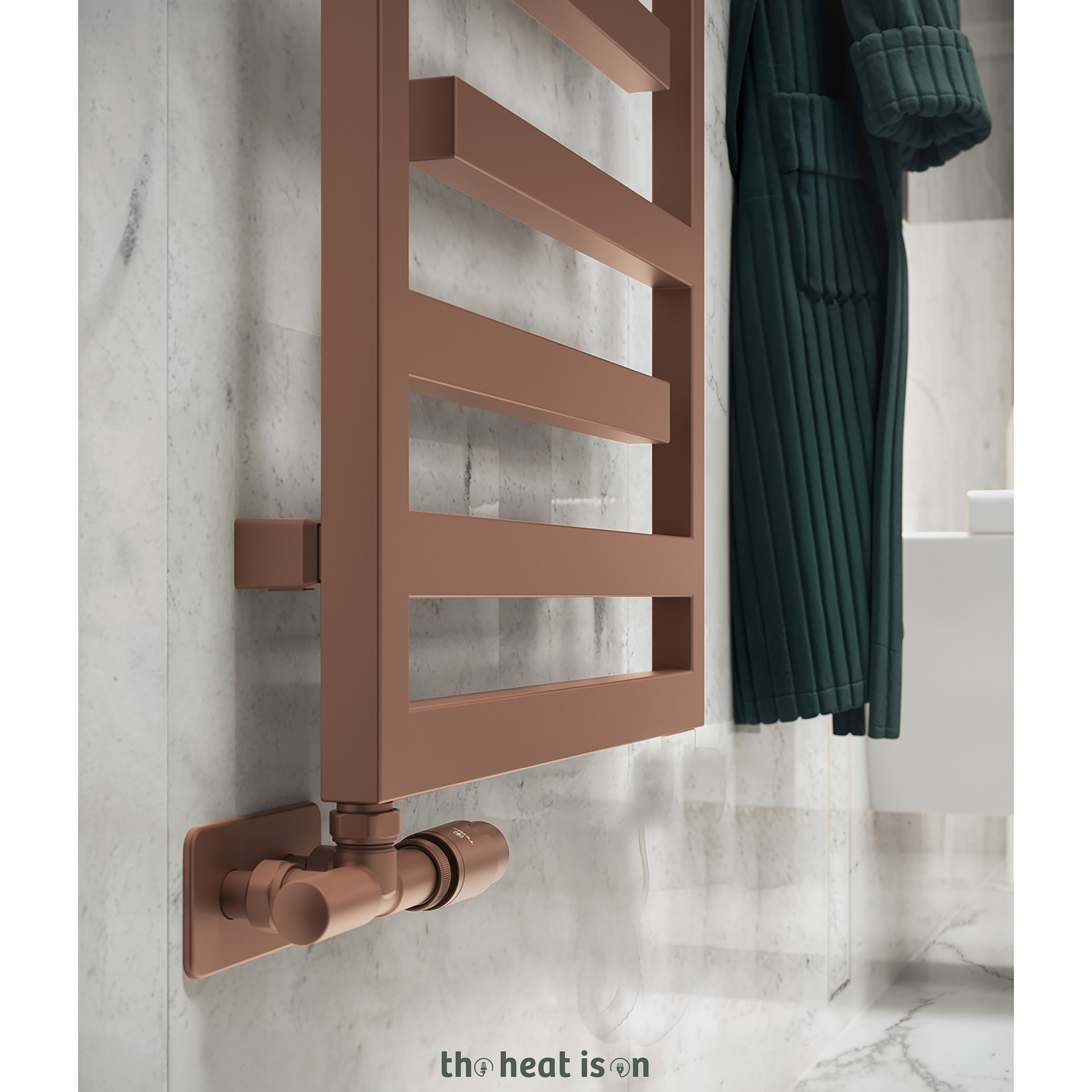 Terma JUNO, 1580h x 500w(mm), 2034 BTUs Heated Towel Rail, Lotus (Brown)