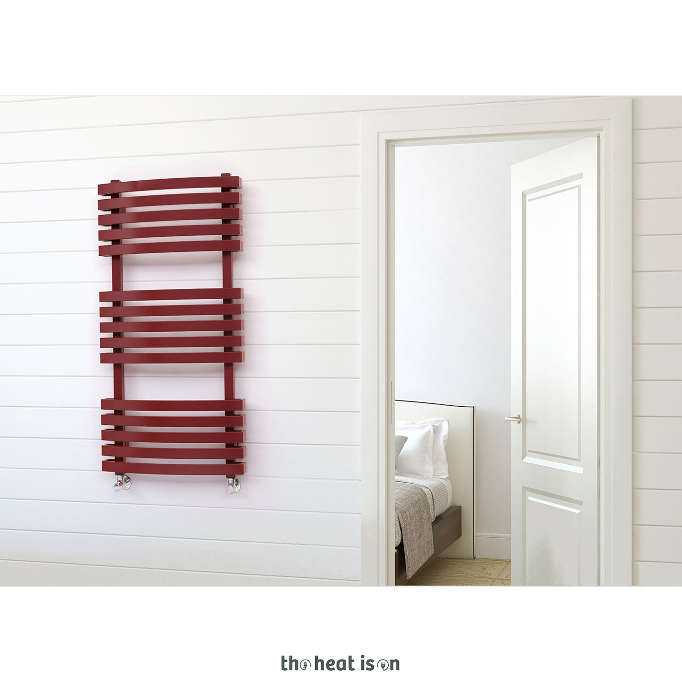 Terma KIOTO, 870h x 480w(mm), 1624 BTUs, Heated Towel Rail, Metallic Red