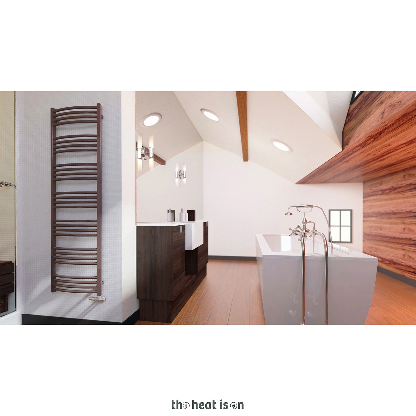 Terma LENA, 1620h x 500w(mm), 2382 BTUs, Heated Towel Rail, Bright Copper