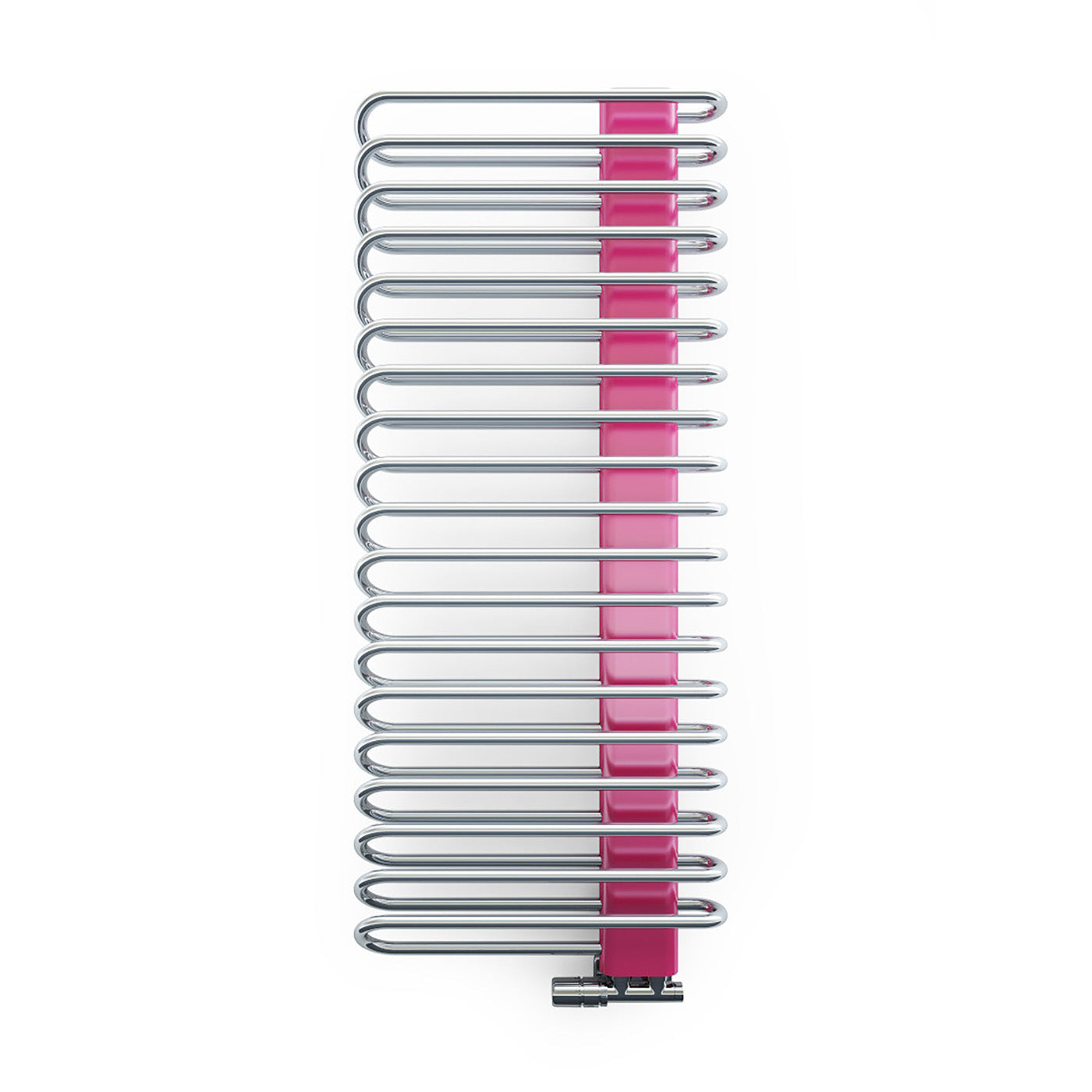 Terma MICHELLE, 1200h x 500w(mm), 2460 BTUs, Heated Towel Rail, Chrome (Bars) / RAL 3027 Matt Raspberry Red (Masking)