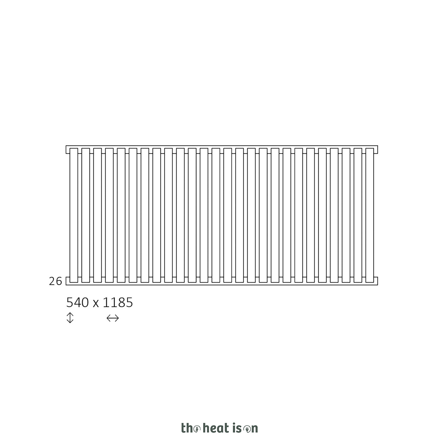 Terma NEMO, 530h x 1185w(mm), 3924 BTUs, Horizontal Designer Radiator, RAL 9016 Matt White