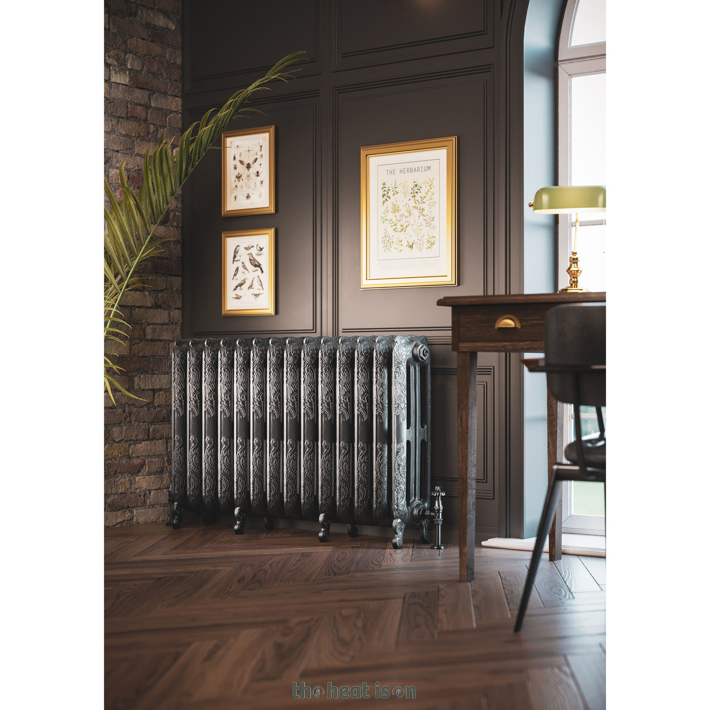 Terma OXFORD, 710h x 1180w(mm), 6831 BTUs Horizontal Cast Iron Radiator, Raw Metal
