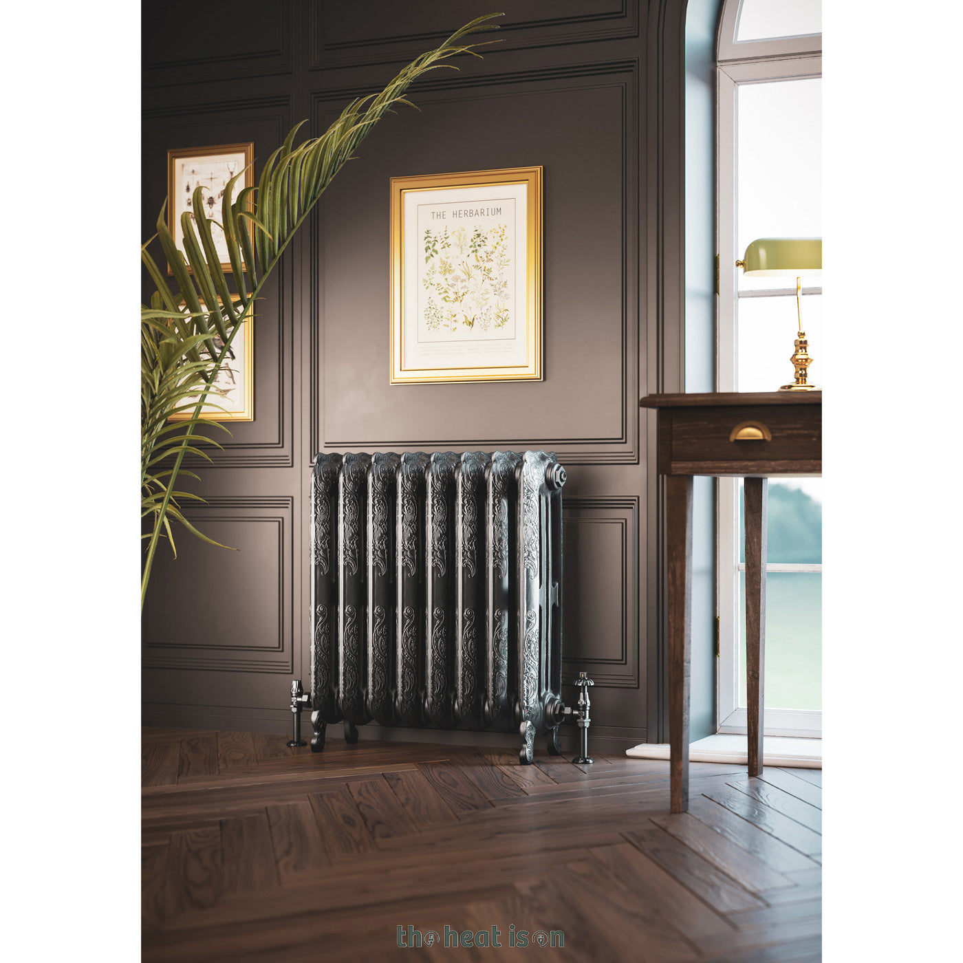 Terma OXFORD, 710h x 606w(mm), 3416 BTUs Horizontal Cast Iron Radiator, Raw Metal