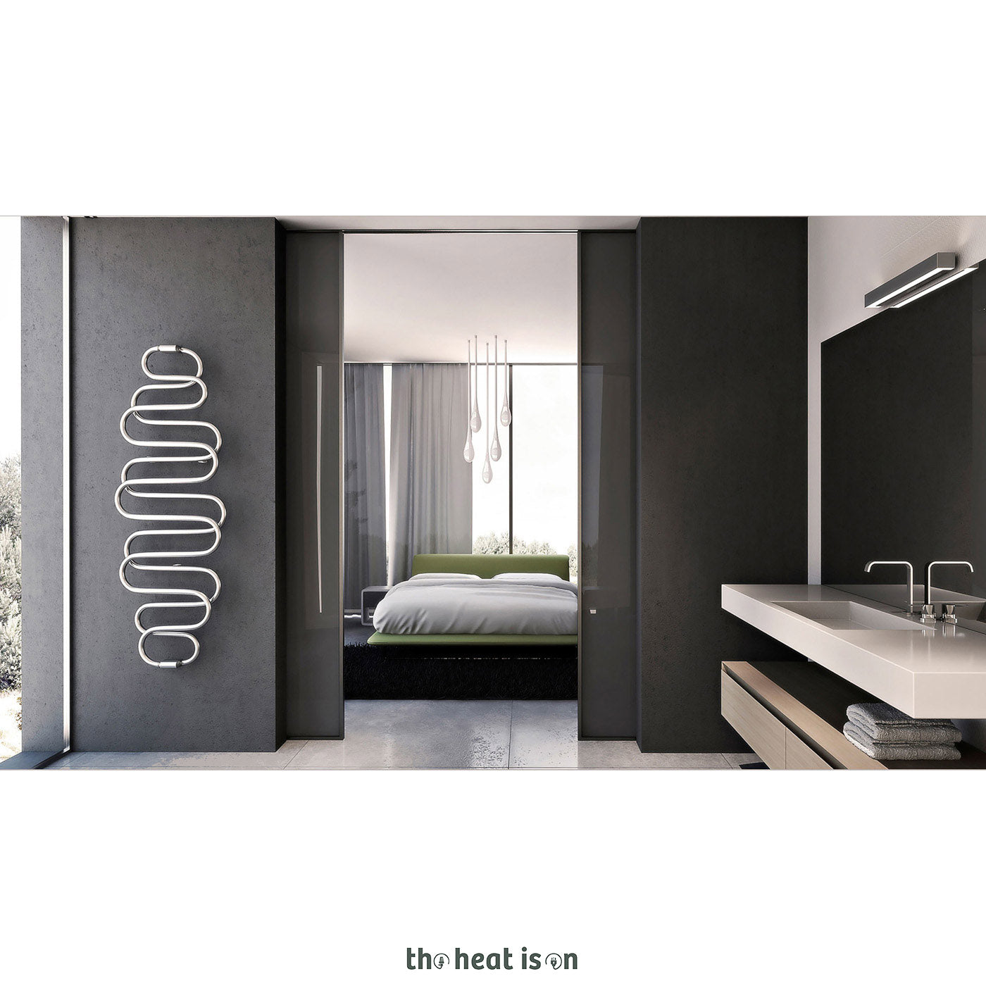 Terma PERLA, 1760h x 500w(mm), 2150 BTUs, Heated Towel Rail, Chrome