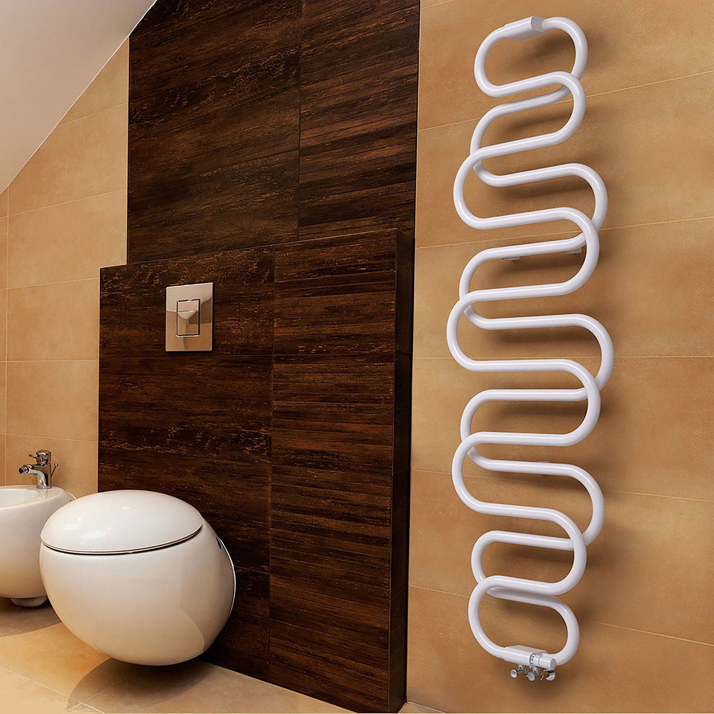 Terma PERLA, 1760h x 500w(mm), 2150 BTUs, Heated Towel Rail, RAL 9016 Matt White