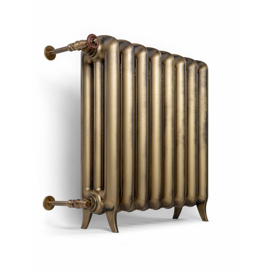 Terma PLAIN 3 COL, 720h x 852w(mm), 4709 BTUs, Horizontal Cast Iron Radiator, 10 sections, Antique Brass