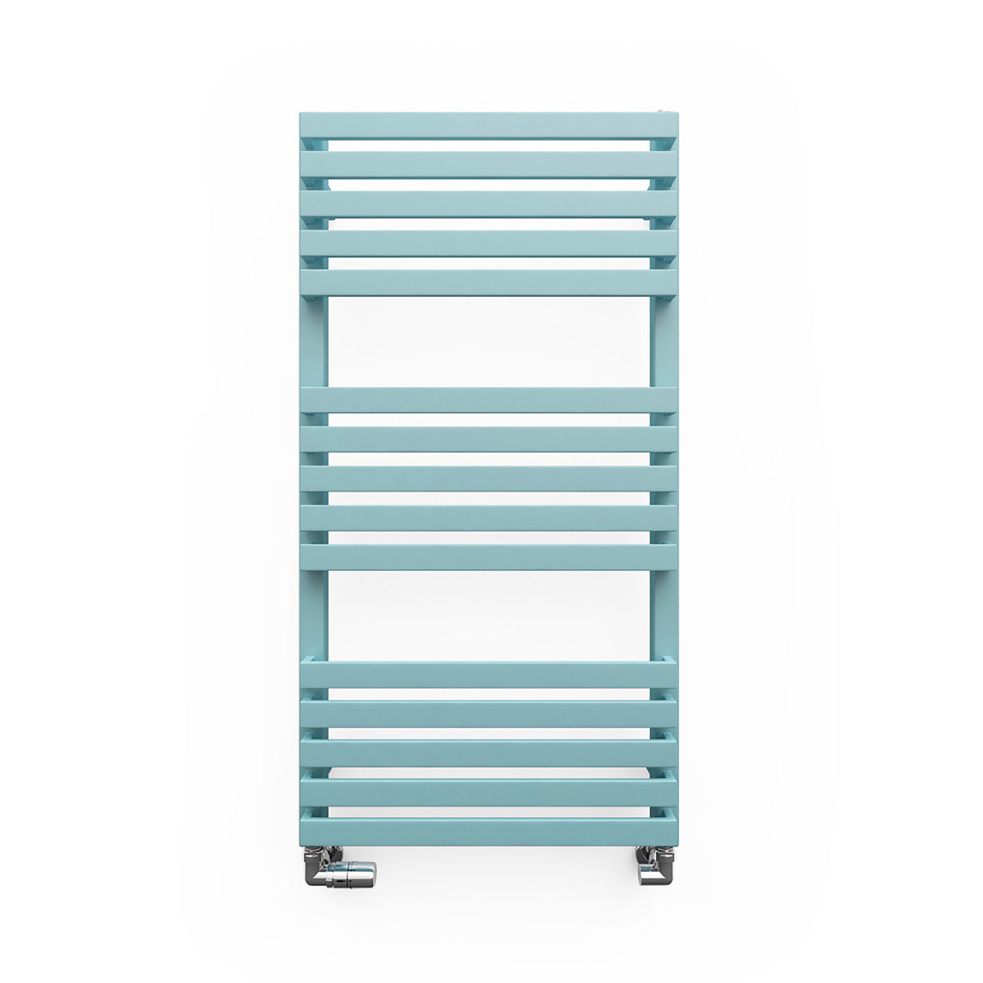 Terma QUADRUS SLIM, 870h x 450w(mm), 1396 BTUs, Heated Towel Rail, Pastel Blue