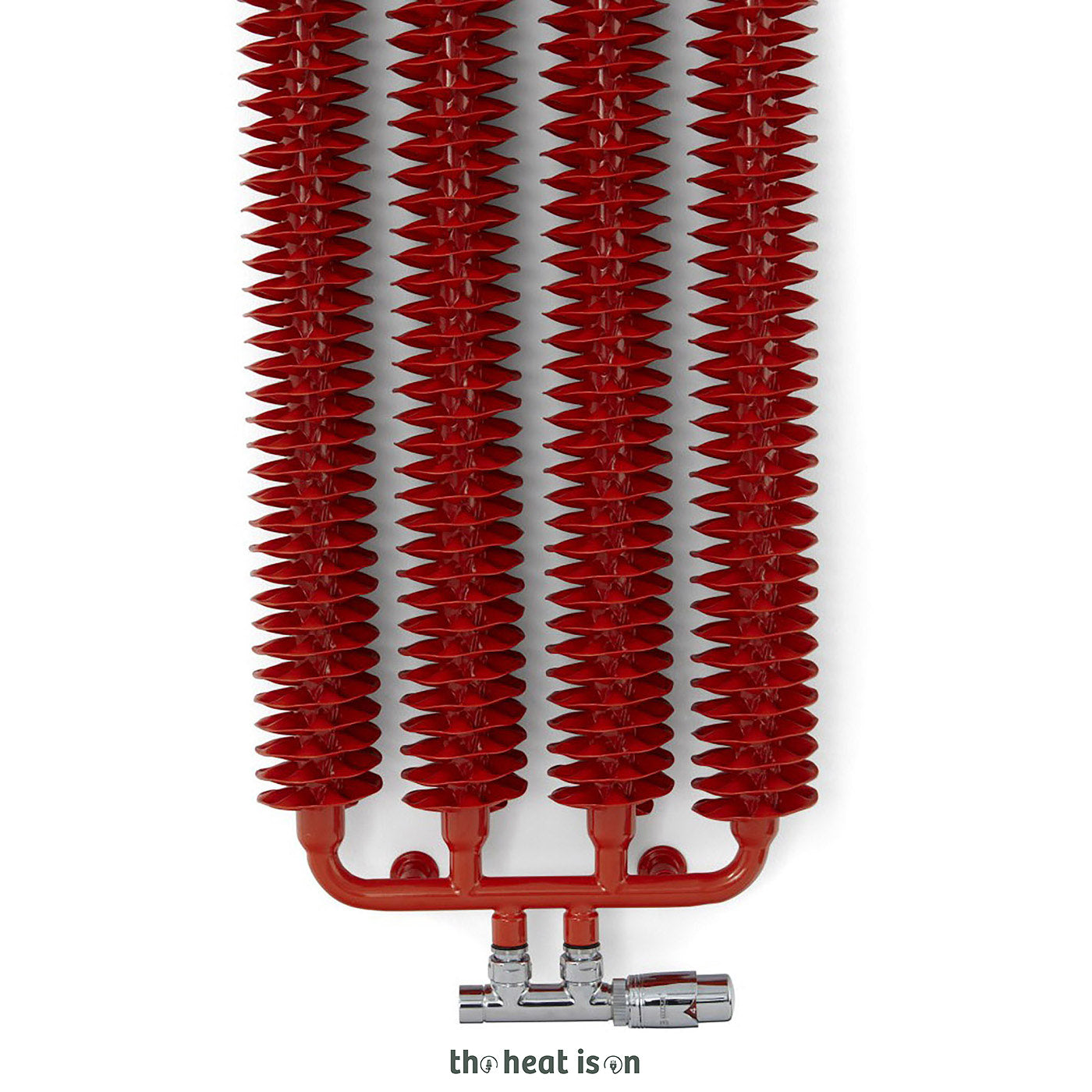 Terma RIBBON V, 1720h x 390w(mm), 2975 BTUs, Vertical Designer Radiator, RAL 3020 Matt Traffic Red