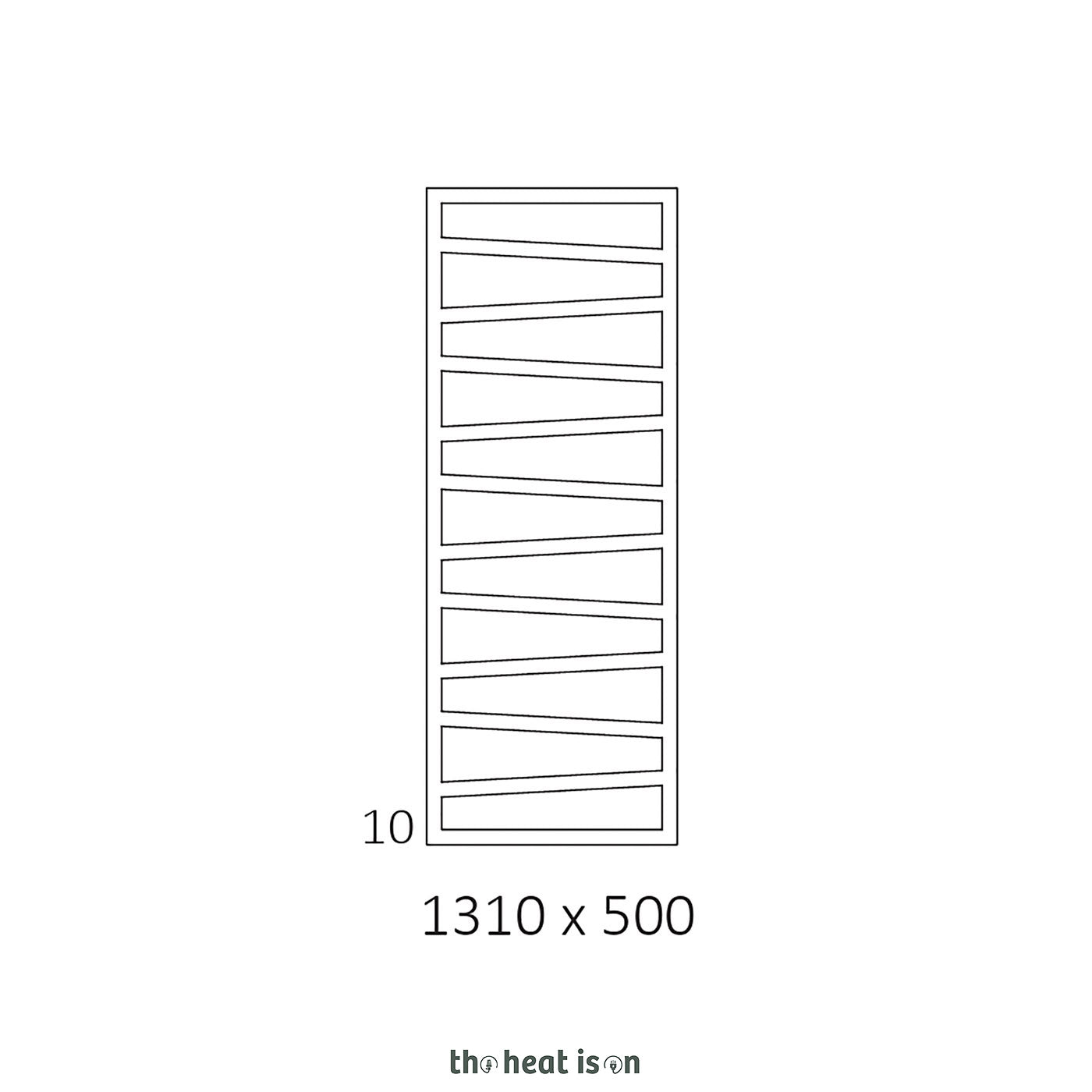 Terma ZIG ZAG, 1310h x 500w(mm), 1672 BTUs, Heated Towel Rail, Heban