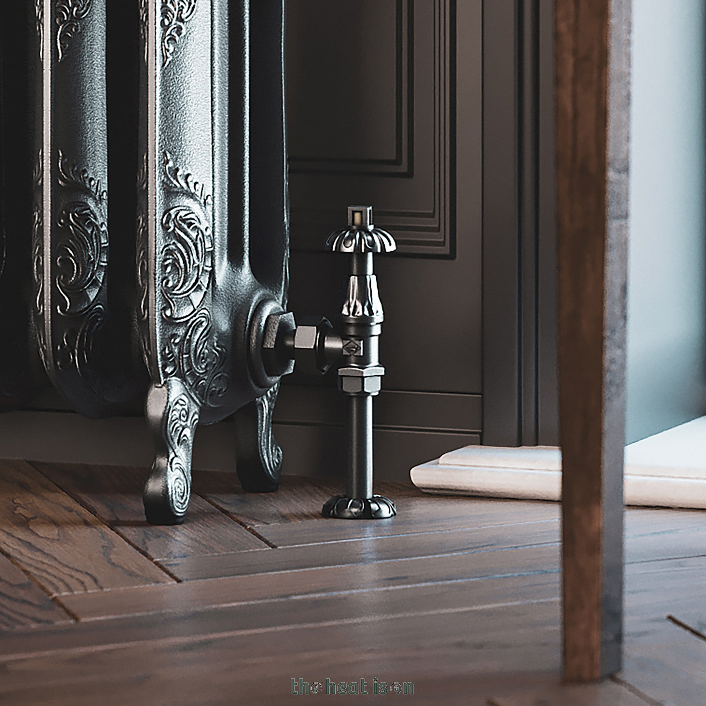 Thermostatic Radiator Valves (TRVs) & Pipe Masking,  Raw Metal, LEFT or RIGHT SIDED, ANGLED, ARTISTIC