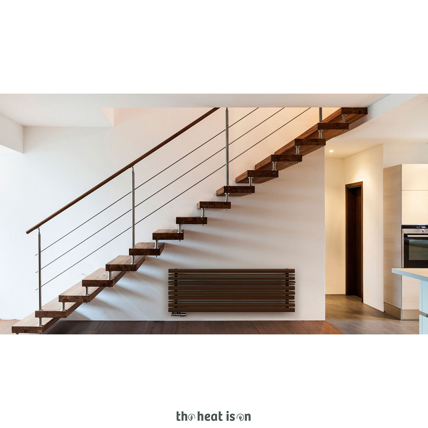 Terma SHERWOOD H, 540h x 1600w(mm), 3607 BTUs, Horizontal Designer Radiator, RAL 8028 Matt Terra Brown