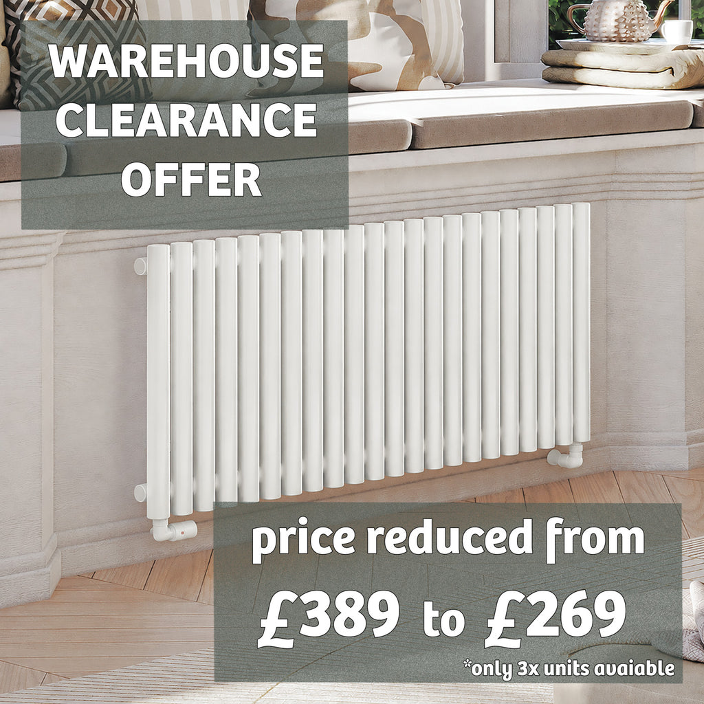 Terma ROLO ROOM, 500h x 1195w(mm), (Underside Connections) 2768 BTUs Designer Radiator, White RAL 9016
