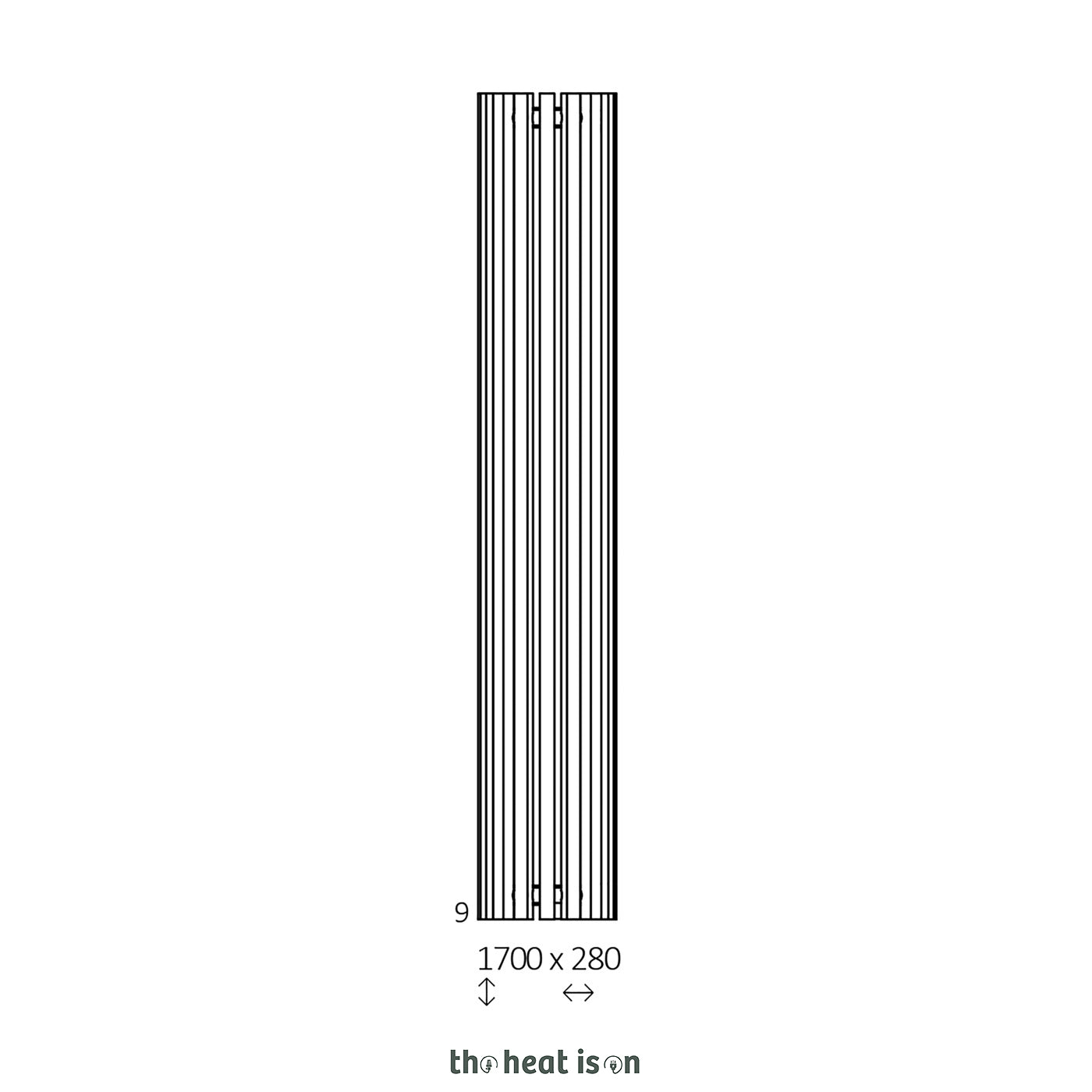 Terma TRIGA ANC, 1700h x 280w(mm), 3252 BTUs, Vertical Designer Radiator, Pastel Blue