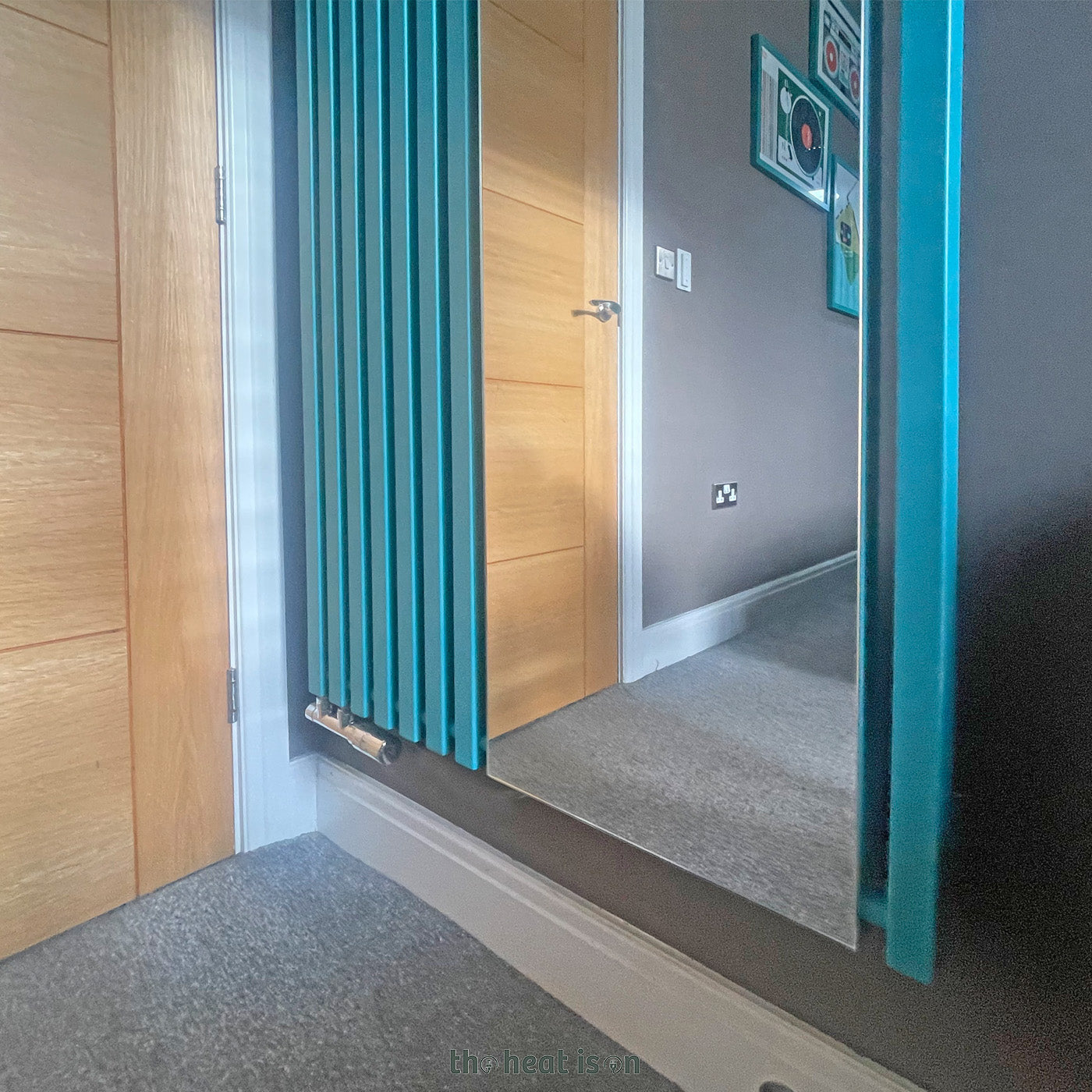 Terma TRIGA M, 1900h x 780w(mm), 3280 BTUs, Vertical Designer Radiator, RAL 5018 Matt Teal
