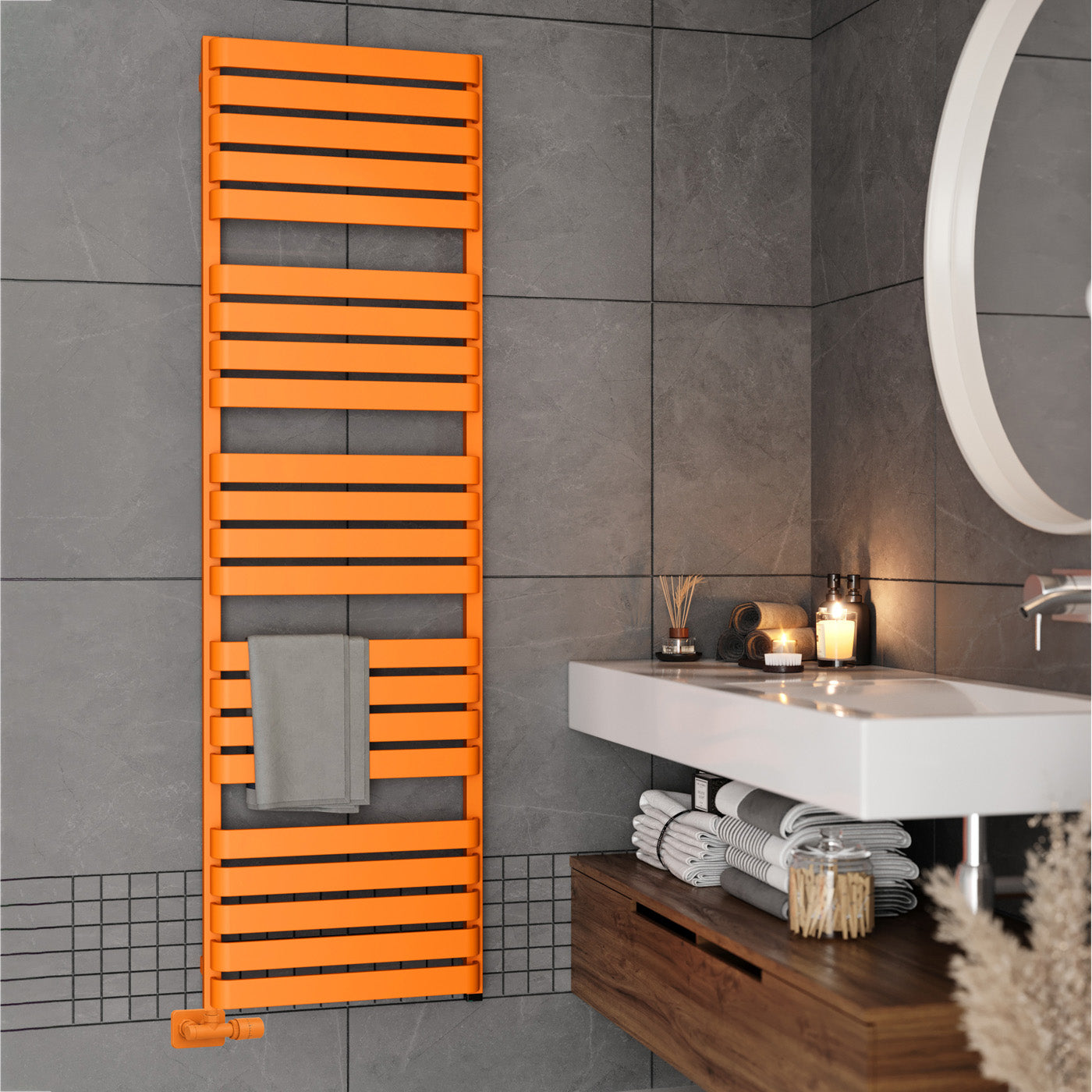 05-terma-warp-t-one-dual-fuel-towel-rail-1695h-x-500wmm-2887-btus-800w-matt-pastel-orange-ral-2003-with-unico-dual-fuel-valve-in-chrome-internal-one-element-45-60oc