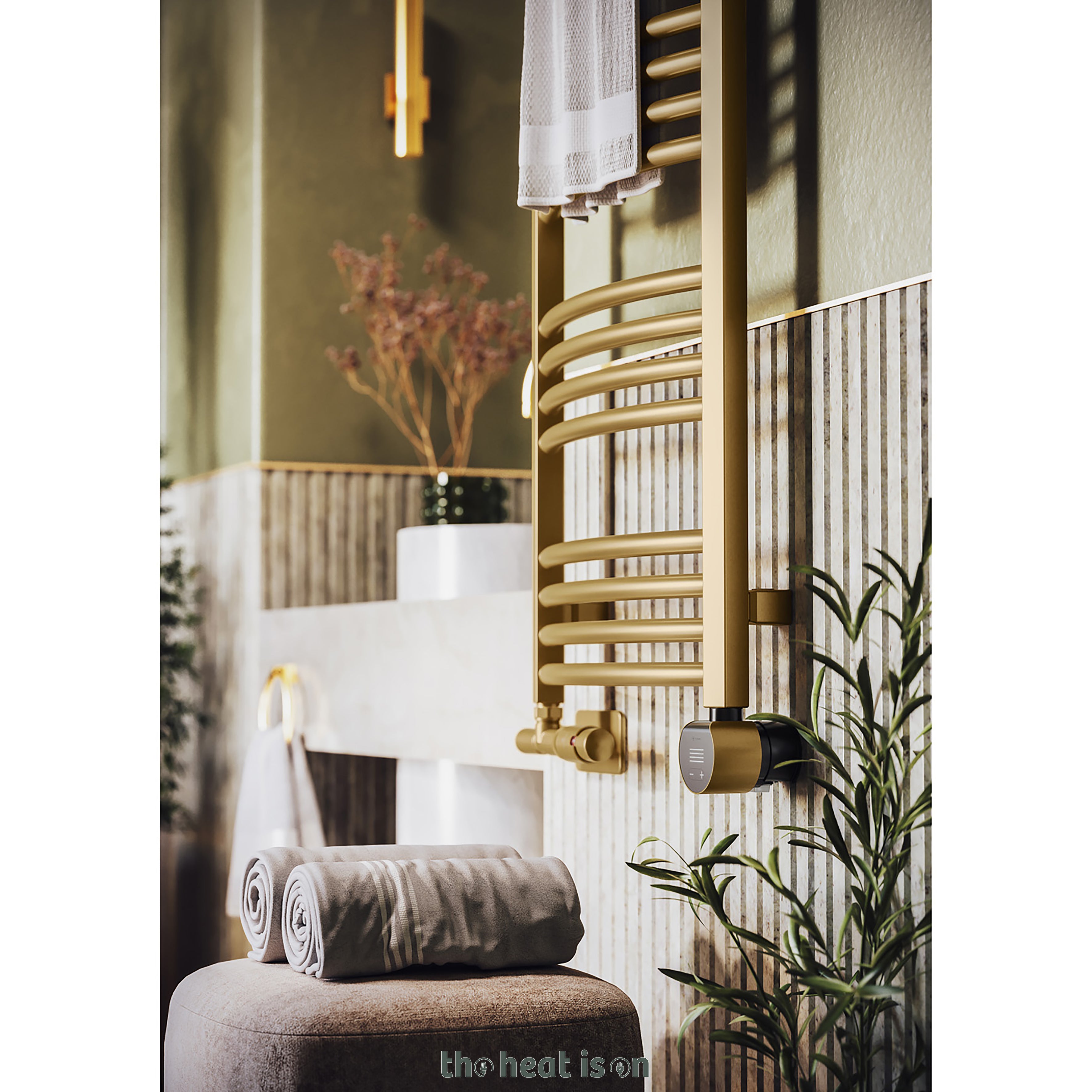 05_01_Terma-LENA_-1620h-x-436w_mm_-2117-BTUs_600w-Dual-Fuel-Towel-Rail-_with-Matching-UNICO-Dual-Fuel-Valve-_-VEO-Black_Brass-Wi-Fi-Element_-Brass