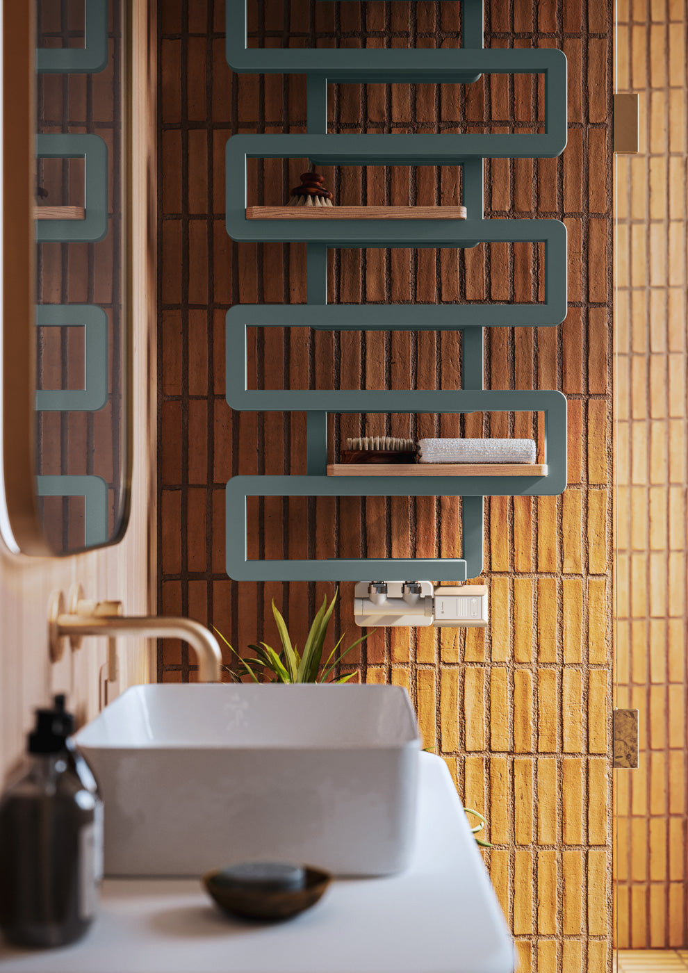 05_Terma-BOOKIE_-1155h-x-500w_mm_-2110-BTUs-Heated-Towel-Rail_-Anodic-Malachite-Green